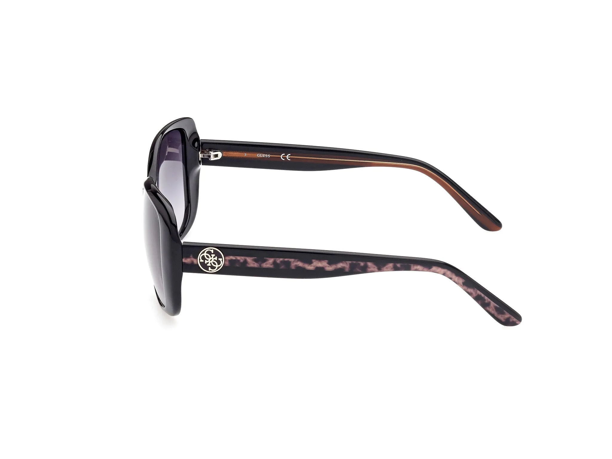 Guess GU7822 01B Occhiali da sole Iniettato Nero Grigio Squadrata Normale Sfumato - immagine 4
