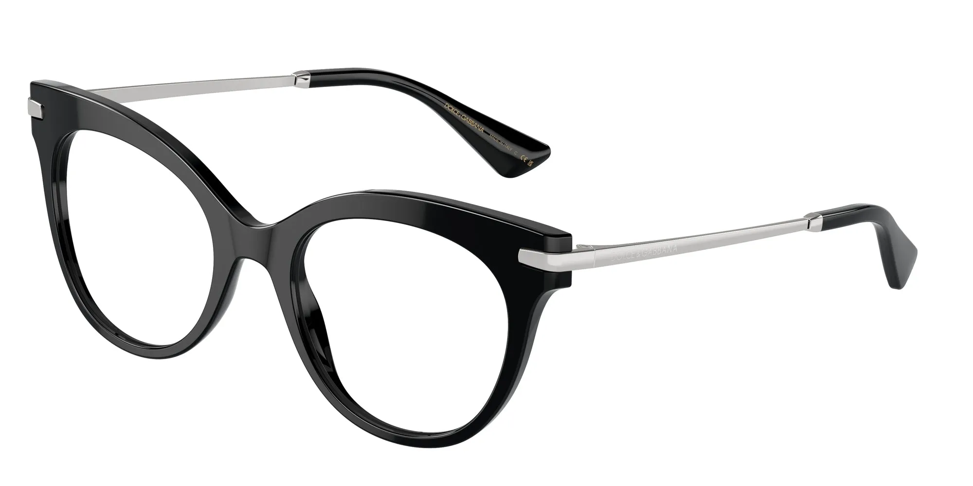 Dolce & Gabbana DG3392 501 Montature da vista Acetato Nero Trasparente Farfalla Normale - immagine 1