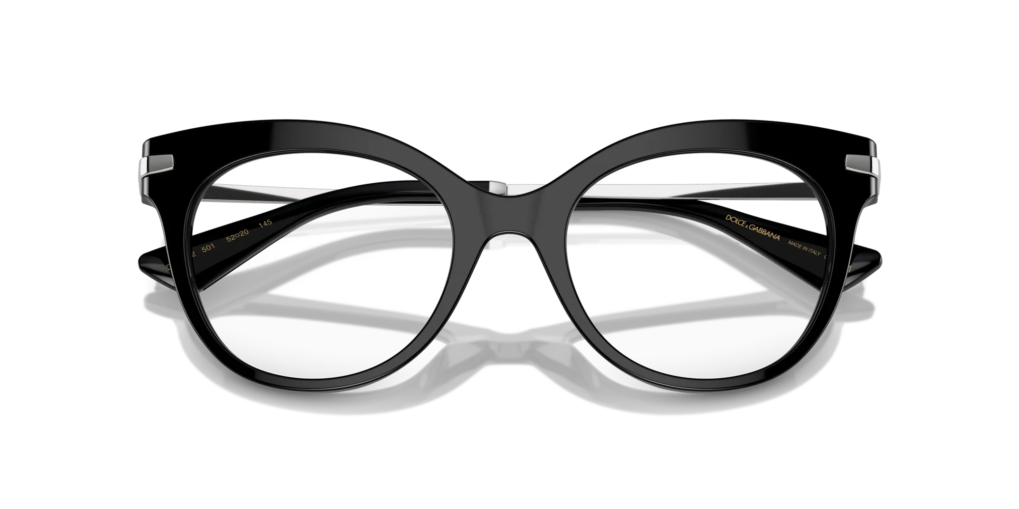 Dolce & Gabbana DG3392 501 Montature da vista Acetato Nero Trasparente Farfalla Normale - immagine 2