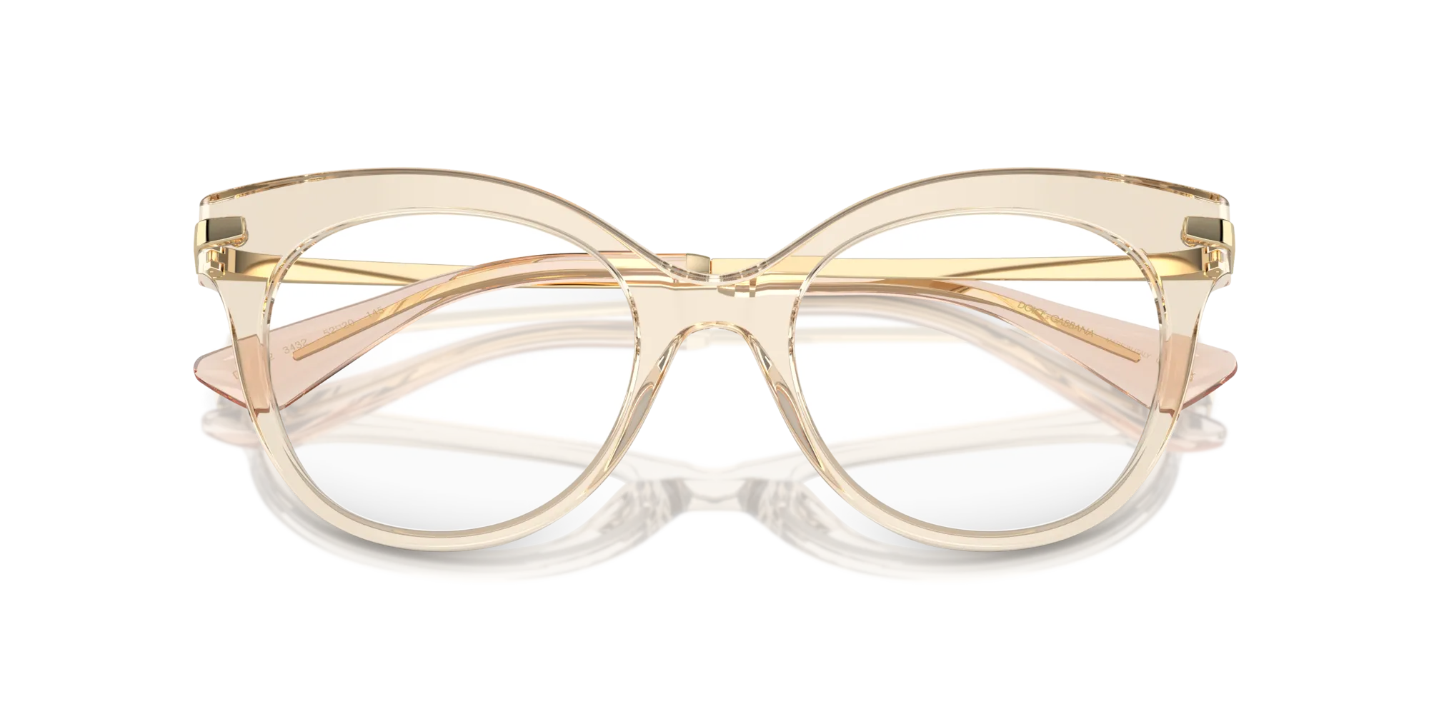 Dolce & Gabbana DG3392 3432 Montature da vista Acetato Marrone Trasparente Farfalla Normale - immagine 2