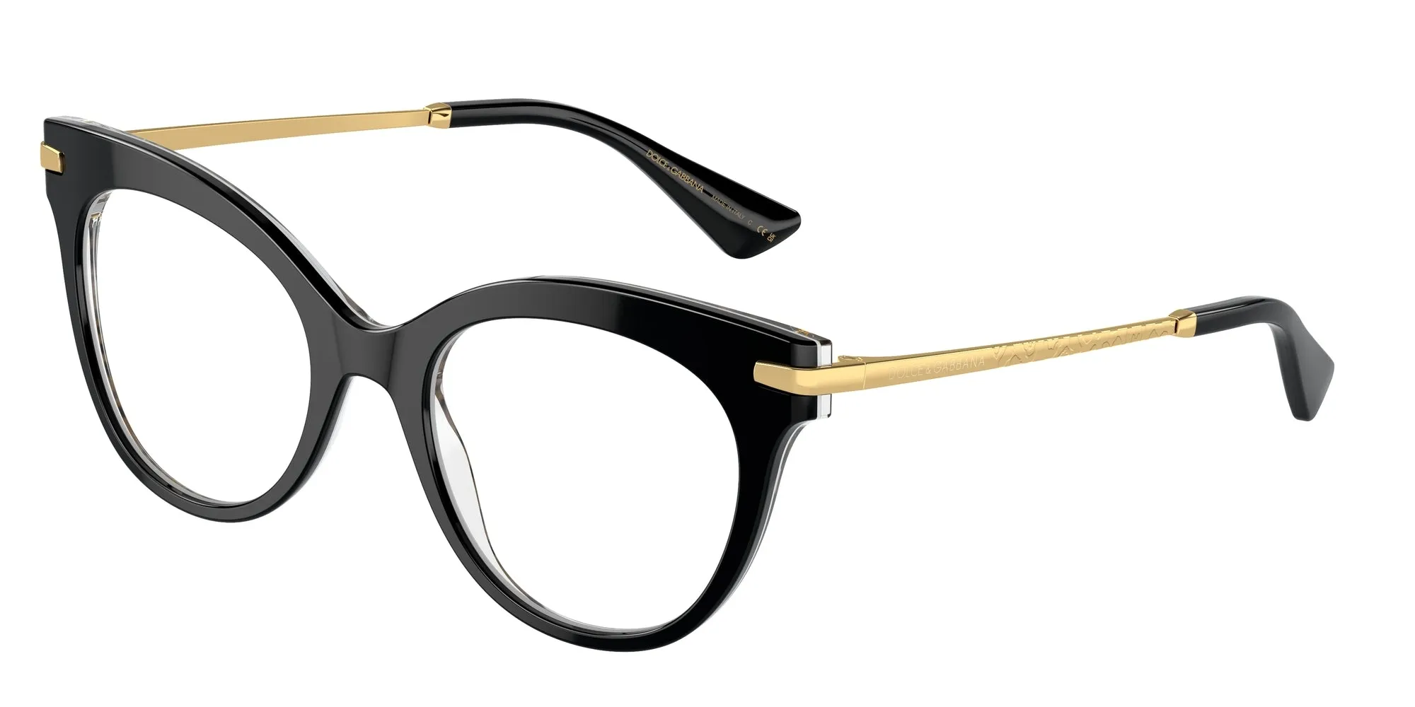 Dolce & Gabbana DG3392 3299 Montature da vista Acetato Nero Trasparente Farfalla Normale - immagine 1