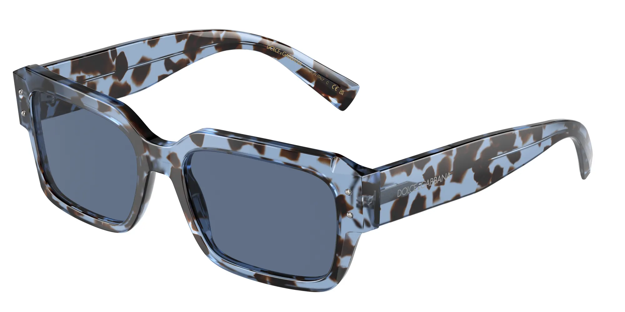 Dolce & Gabbana DG4460 339280 Occhiali da sole Acetato Blu Blu Squadrata Normale - immagine 1