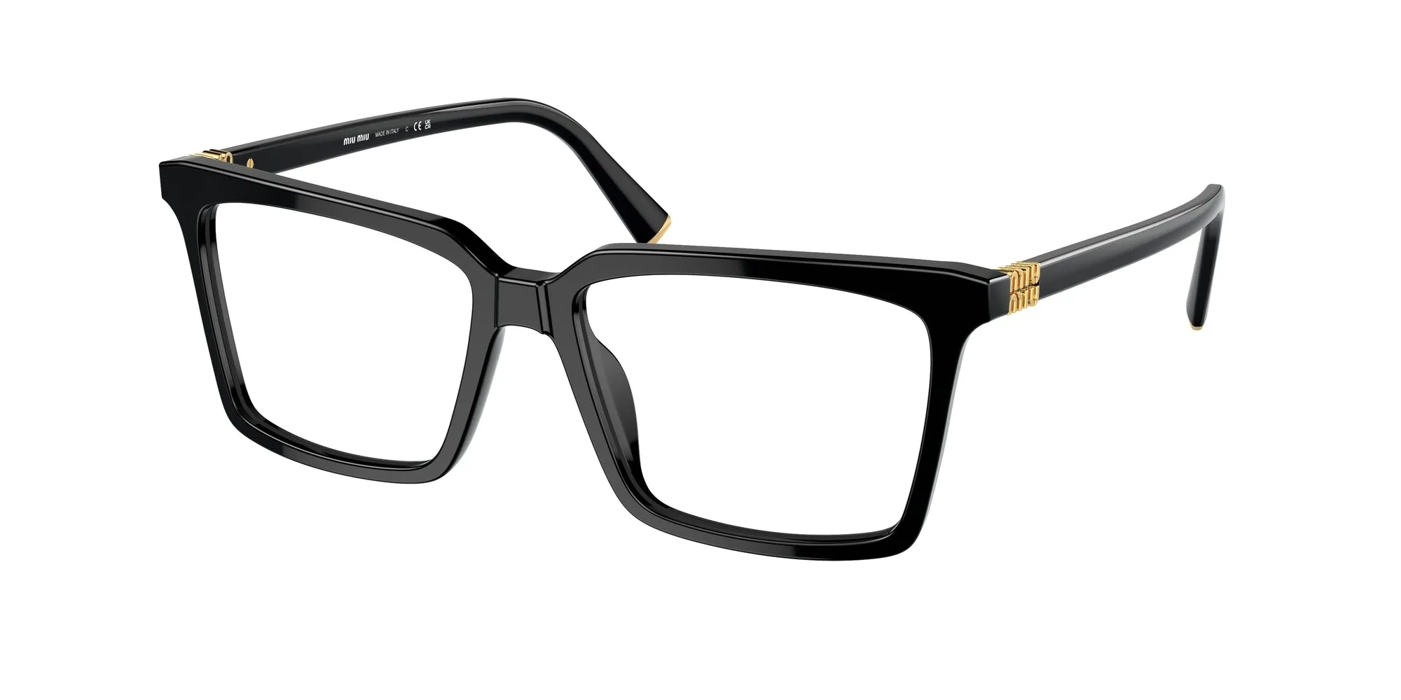 Miu Miu MU 08XV 16K1O1 Montature da vista Acetato Nero Trasparente Squadrata Normale - immagine 1