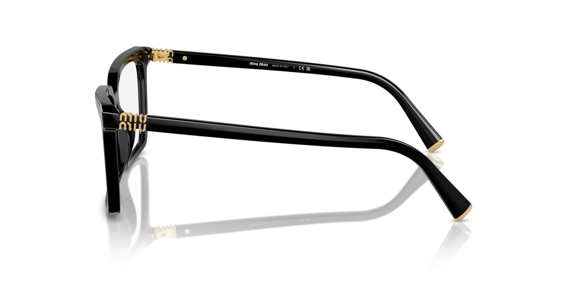Miu Miu MU 08XV 16K1O1 Montature da vista Acetato Nero Squadrata Normale - immagine 4