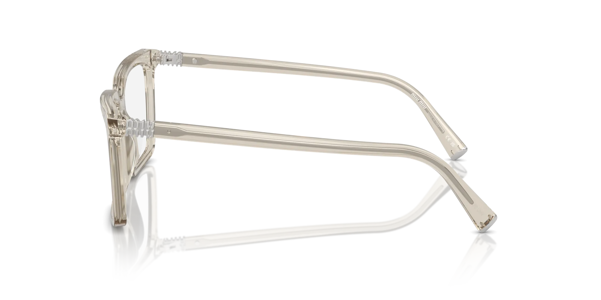 Miu Miu MU 08XV 12U1O1 Montature da vista Acetato Grigio Trasparente Squadrata Normale - immagine 4