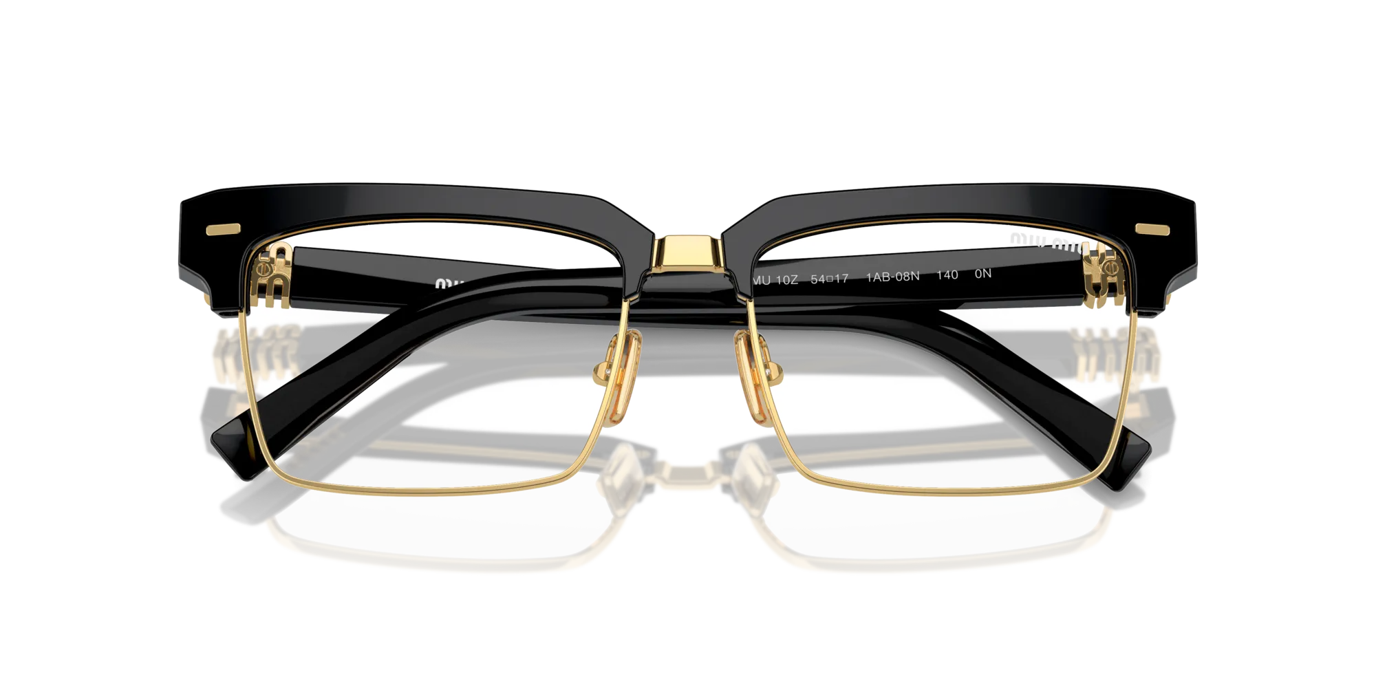 Miu Miu MU 10ZS 1AB08N Occhiali da sole Acetato Nero Trasparente Squadrata Normale Anti luce blu - per PC - immagine 2
