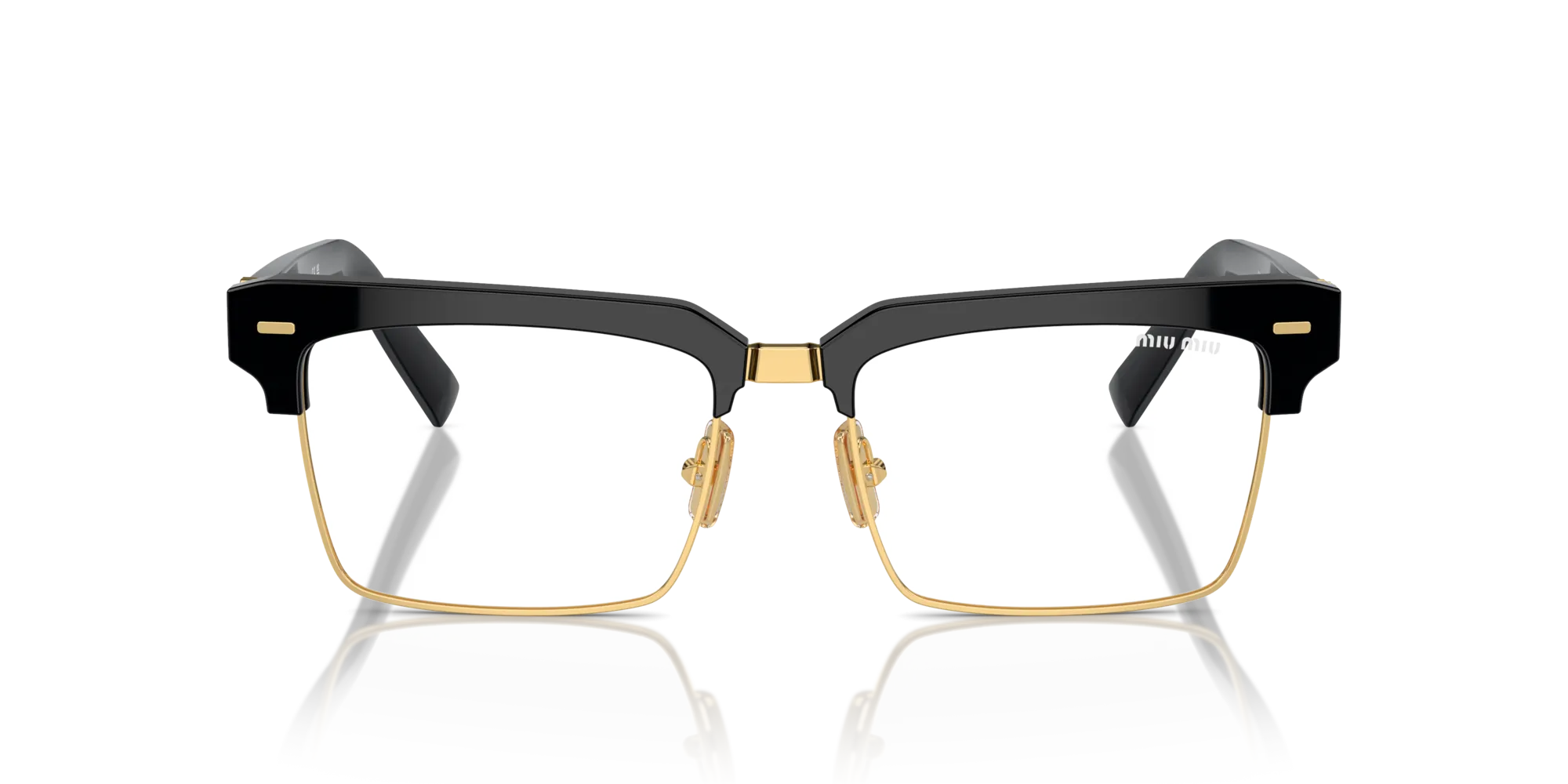 Miu Miu MU 10ZS 1AB08N Occhiali da sole Acetato Nero Trasparente Squadrata Normale Anti luce blu - per PC - immagine 3