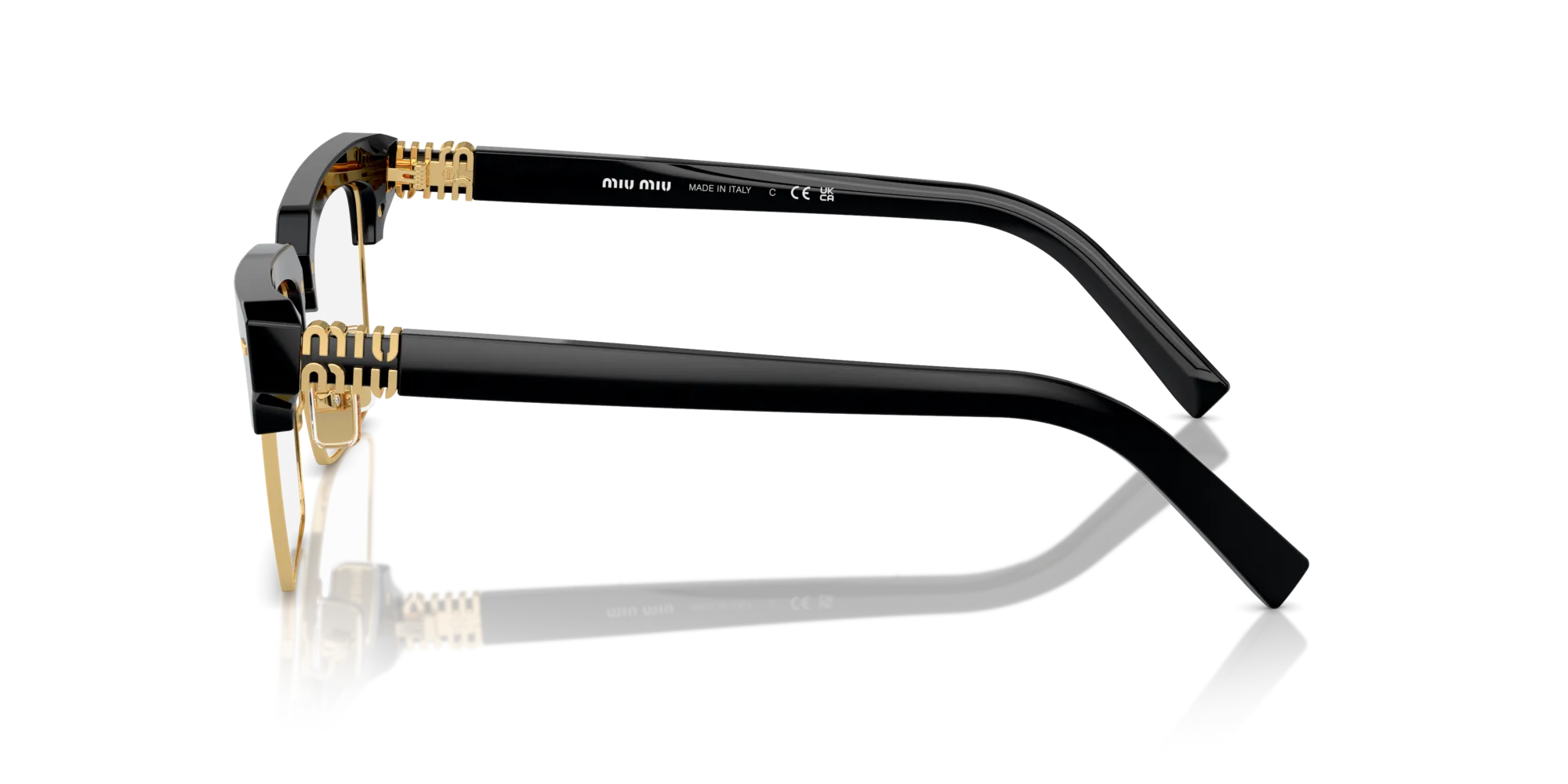 Miu Miu MU 10ZS 1AB08N Occhiali da sole Acetato Nero Trasparente Squadrata Normale Anti luce blu - per PC - immagine 4