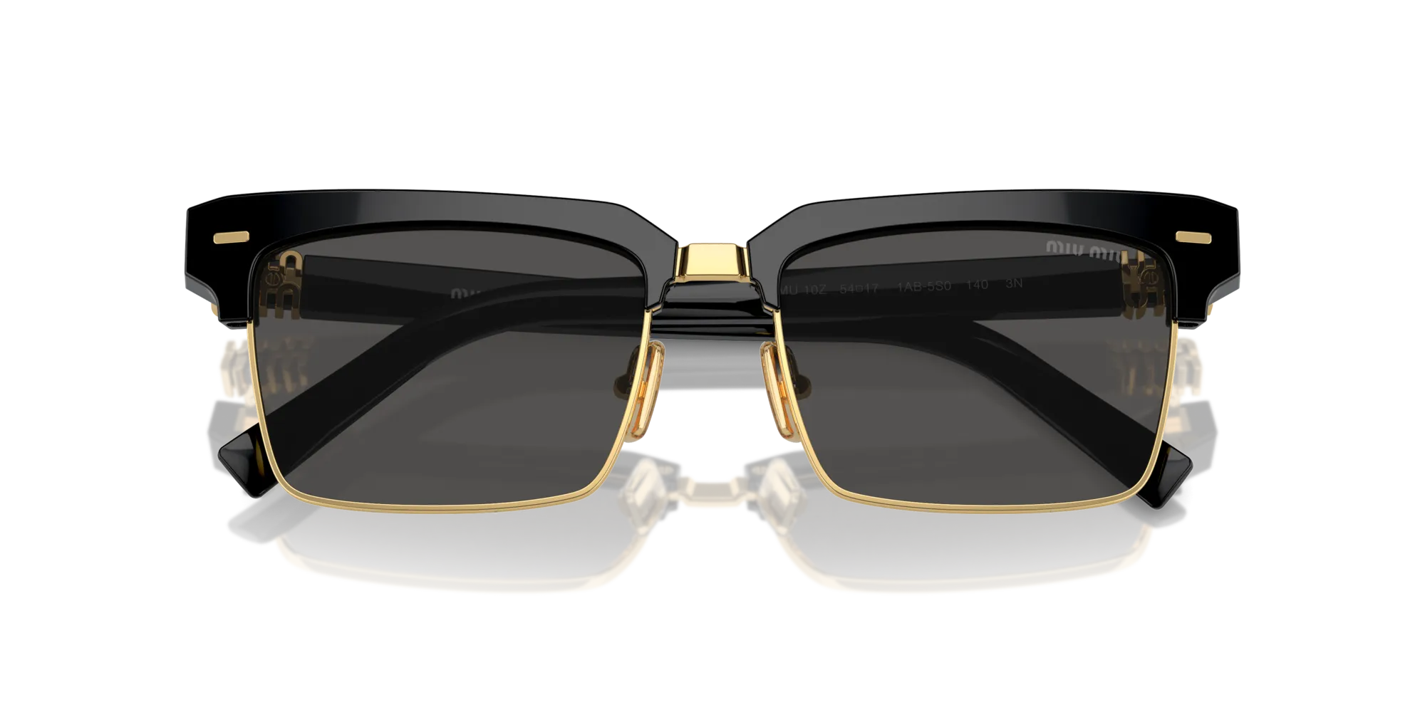 Miu Miu MU 10ZS 1AB5S0 Occhiali da sole Acetato Nero Grigio Squadrata Normale - immagine 2