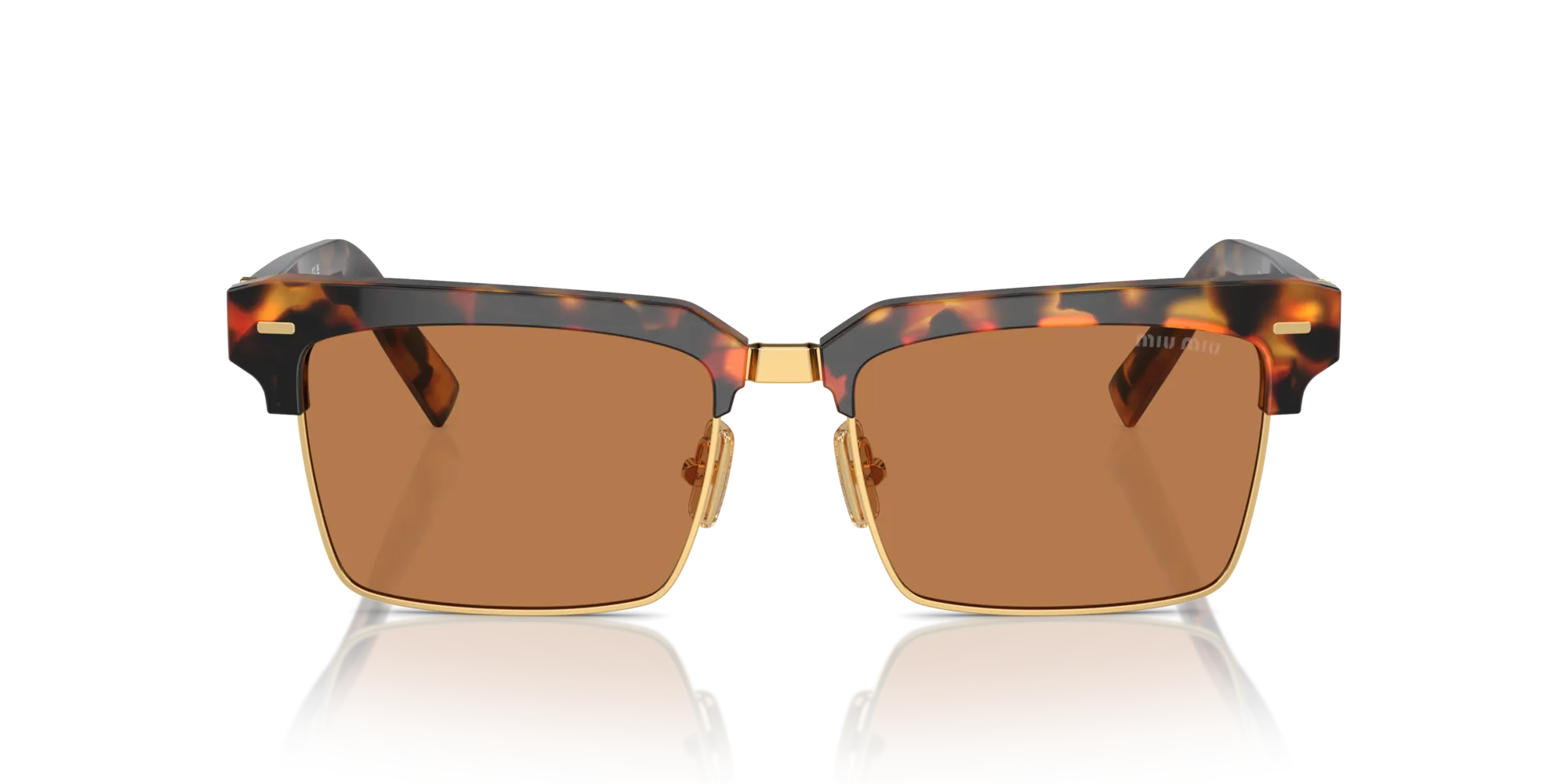 Miu Miu MU 10ZS 19P2Z1 Occhiali da sole Acetato Tartaruga Marrone Squadrata Normale - immagine 3