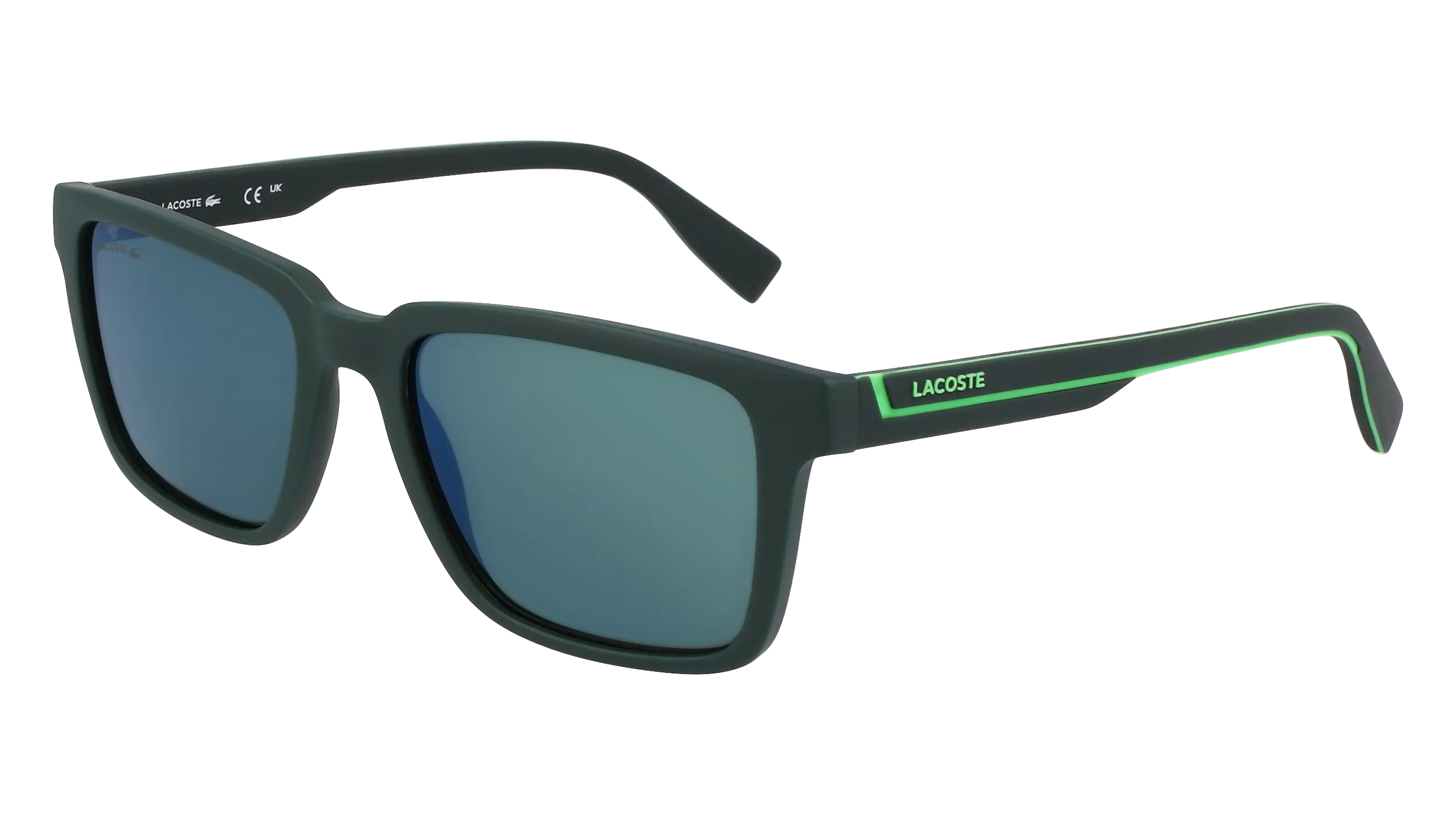 Lacoste L6032S 301 Occhiali da sole Bio-iniettato Verde Verde Squadrata Normale Flash - immagine 1