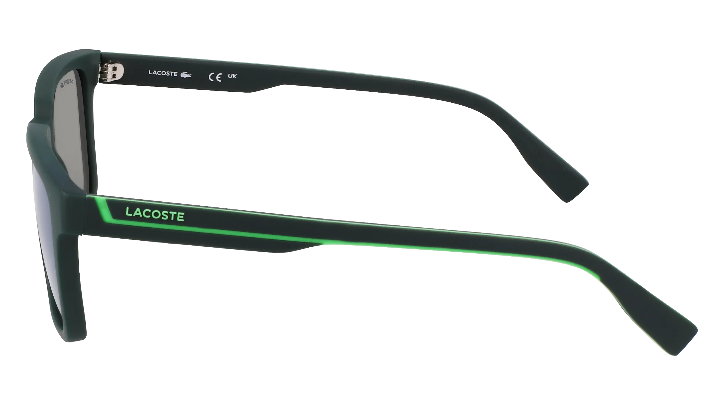 Lacoste L6032S 301 Occhiali da sole Bio-iniettato Verde Verde Squadrata Normale Flash - immagine 3