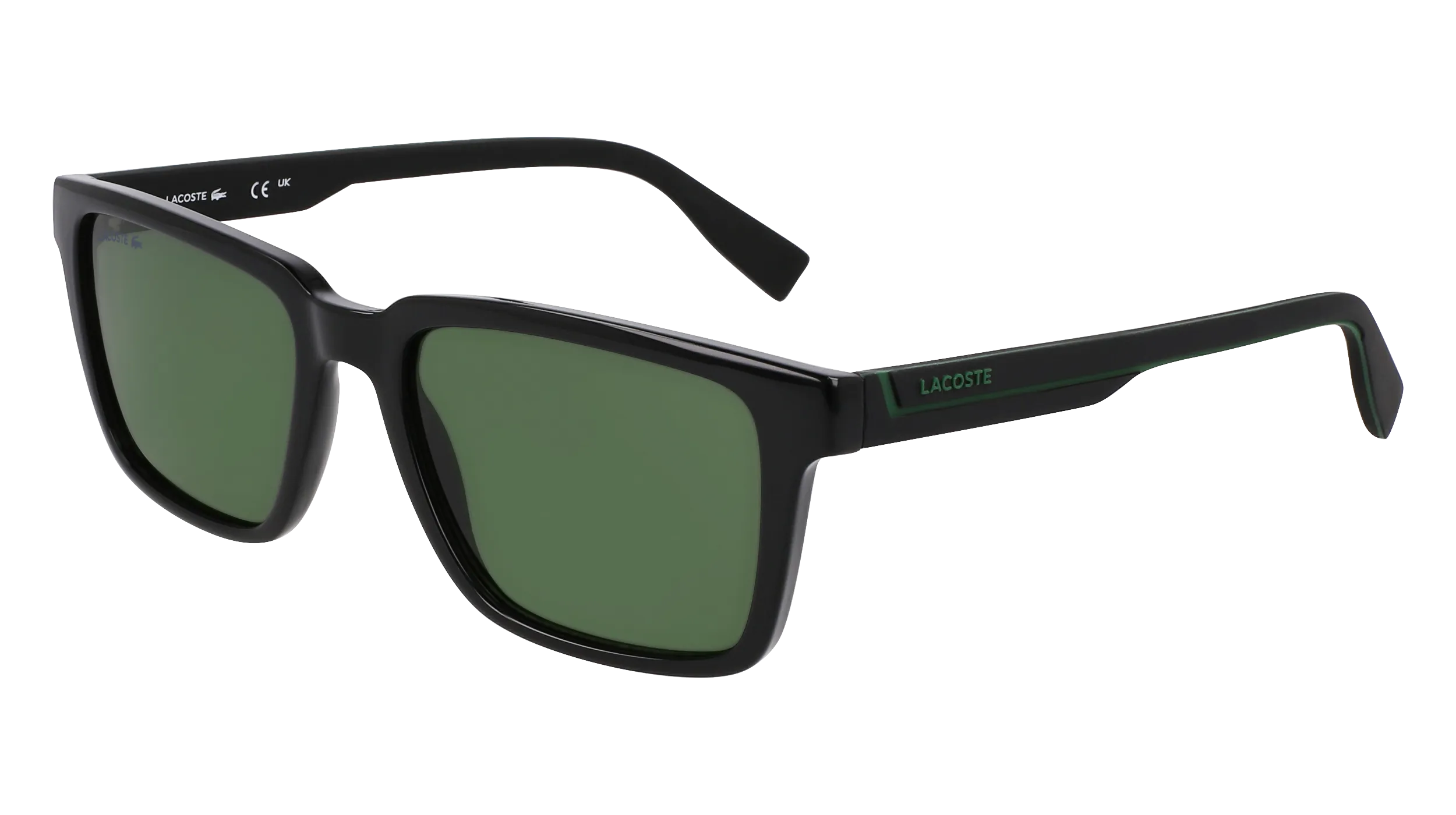 Lacoste L6032S 001 Occhiali da sole Bio-iniettato Nero Verde Squadrata Normale - immagine 1
