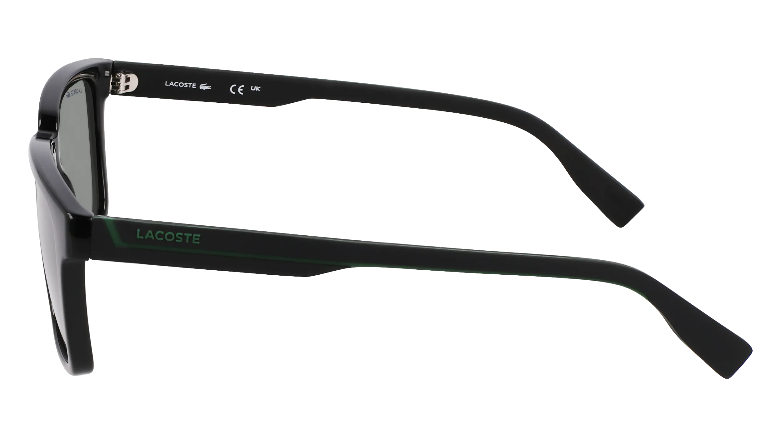 Lacoste L6032S 001 Occhiali da sole Bio-iniettato Nero Verde Squadrata Normale - immagine 4