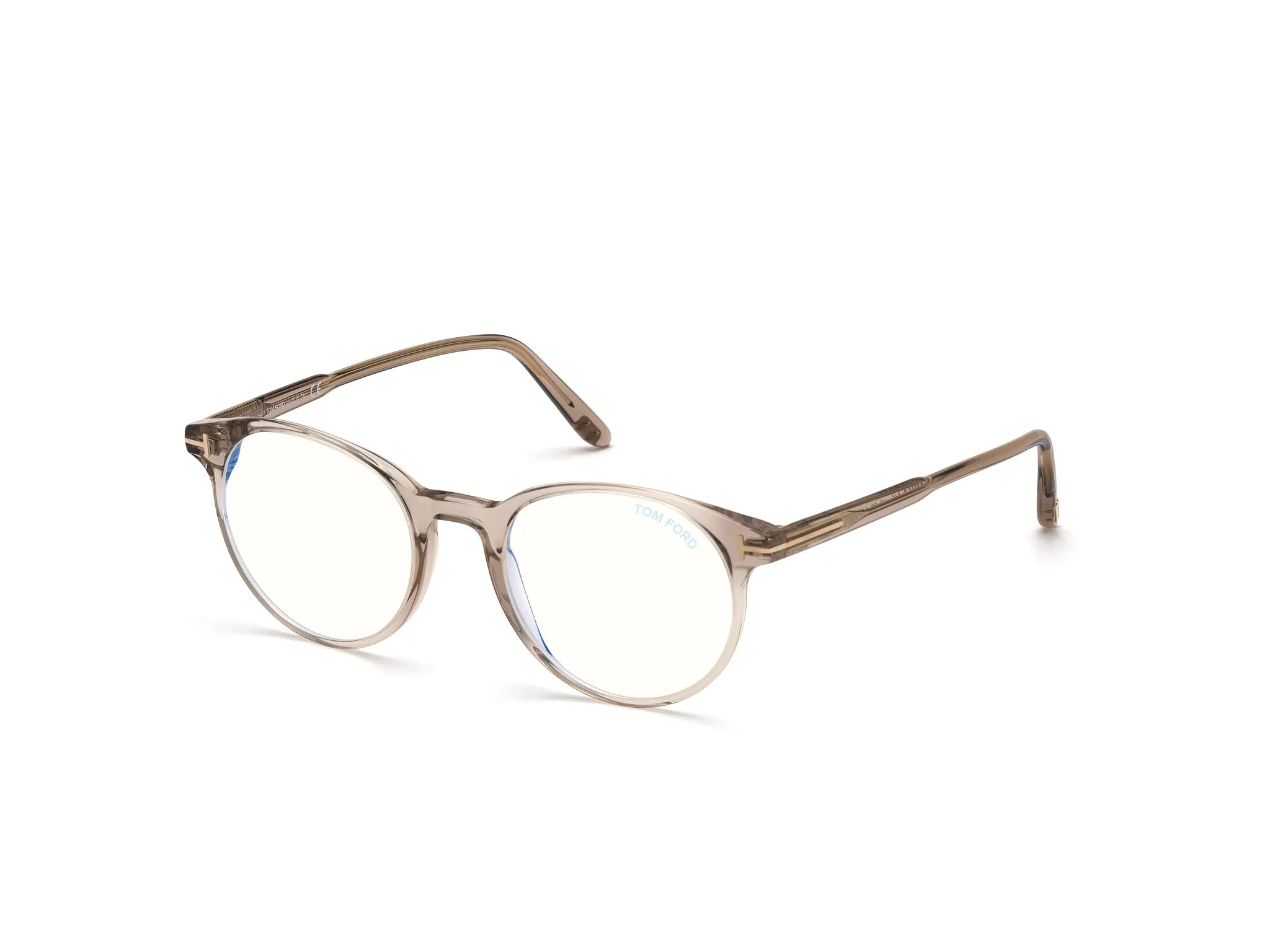TOM FORD FT5695-B 45 Montature da vista Acetato Marrone Rotonda Normale Anti luce blu - per PC - immagine 1