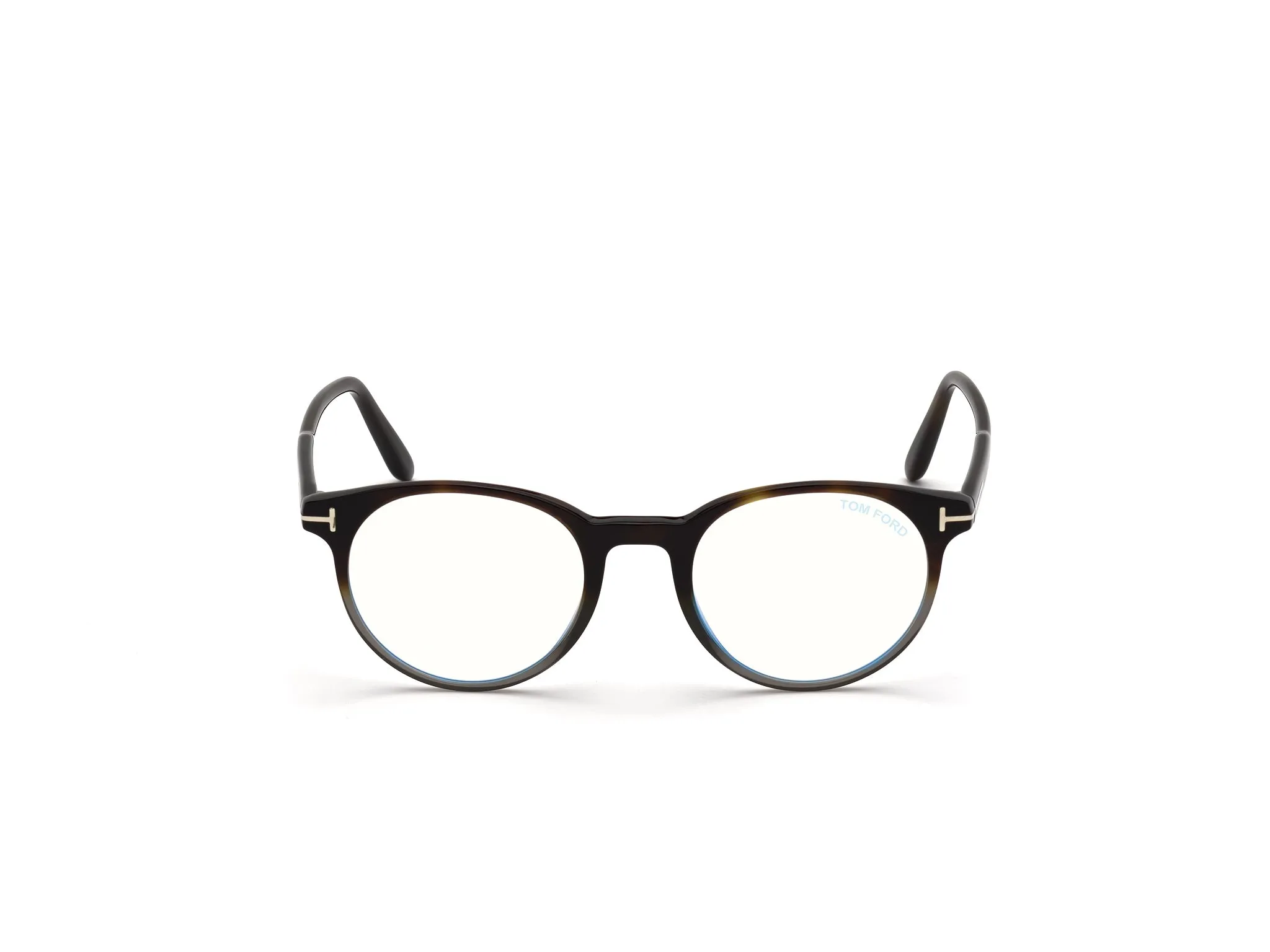 TOM FORD FT5695-B 56 Montature da vista Acetato Havana Rotonda Normale Anti luce blu - per PC - immagine 2