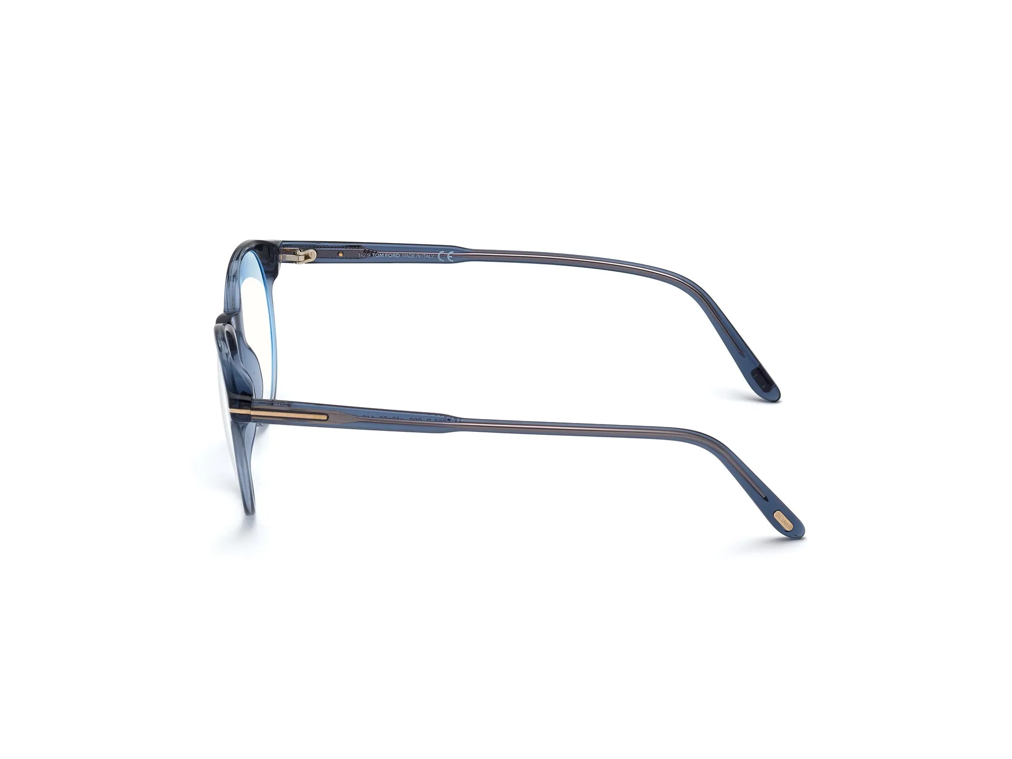TOM FORD FT5695-B 90 Montature da vista Acetato Blu Rotonda Normale Anti luce blu - per PC - immagine 3