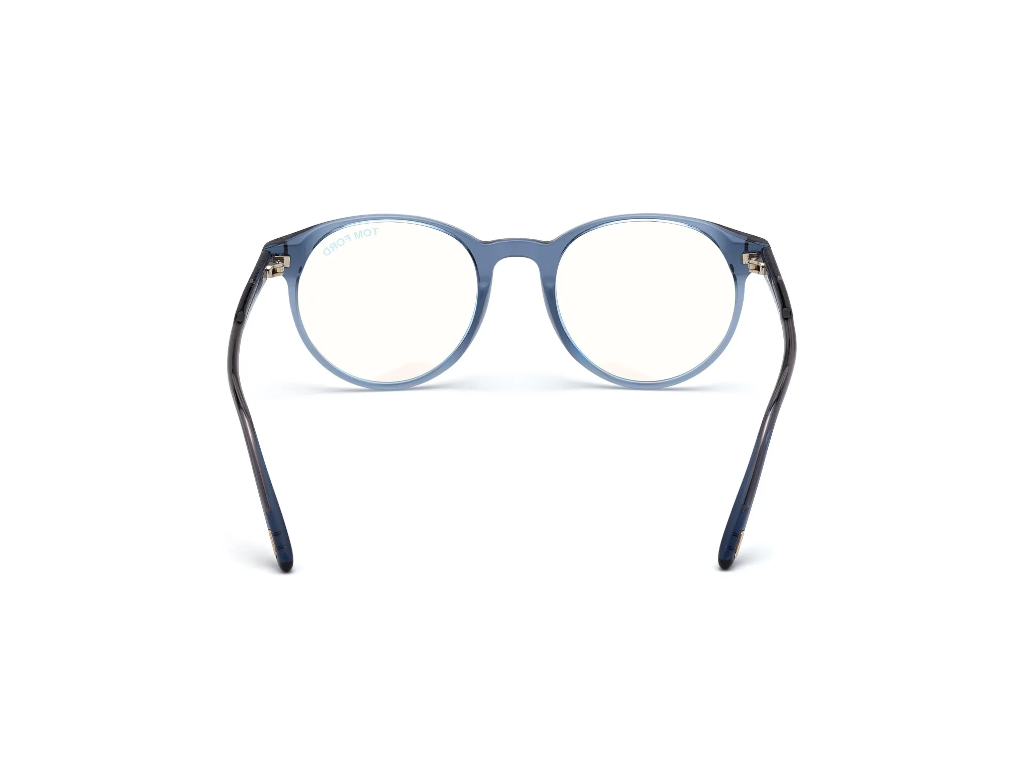 TOM FORD FT5695-B 90 Montature da vista Acetato Blu Rotonda Normale Anti luce blu - per PC - immagine 4