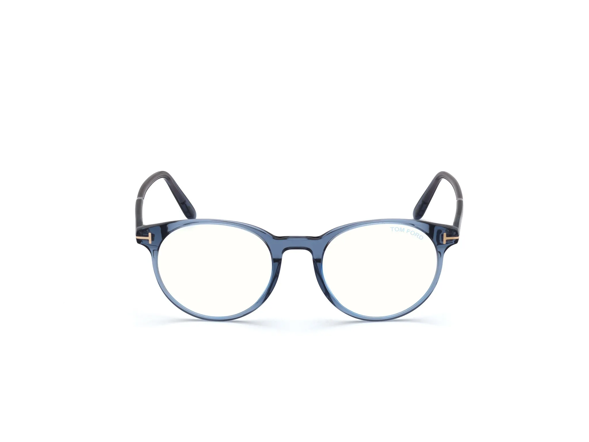TOM FORD FT5695-B 90 Montature da vista Acetato Blu Rotonda Normale Anti luce blu - per PC - immagine 2