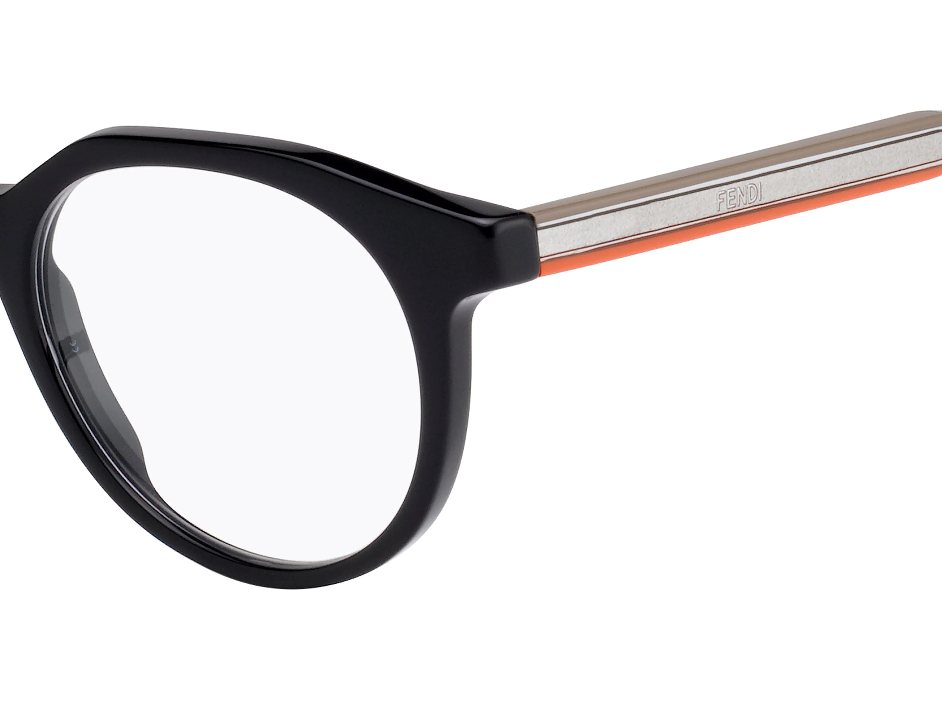 Fendi FF M0078 807 Montature da vista Acetato Nero Rotonda - immagine 3