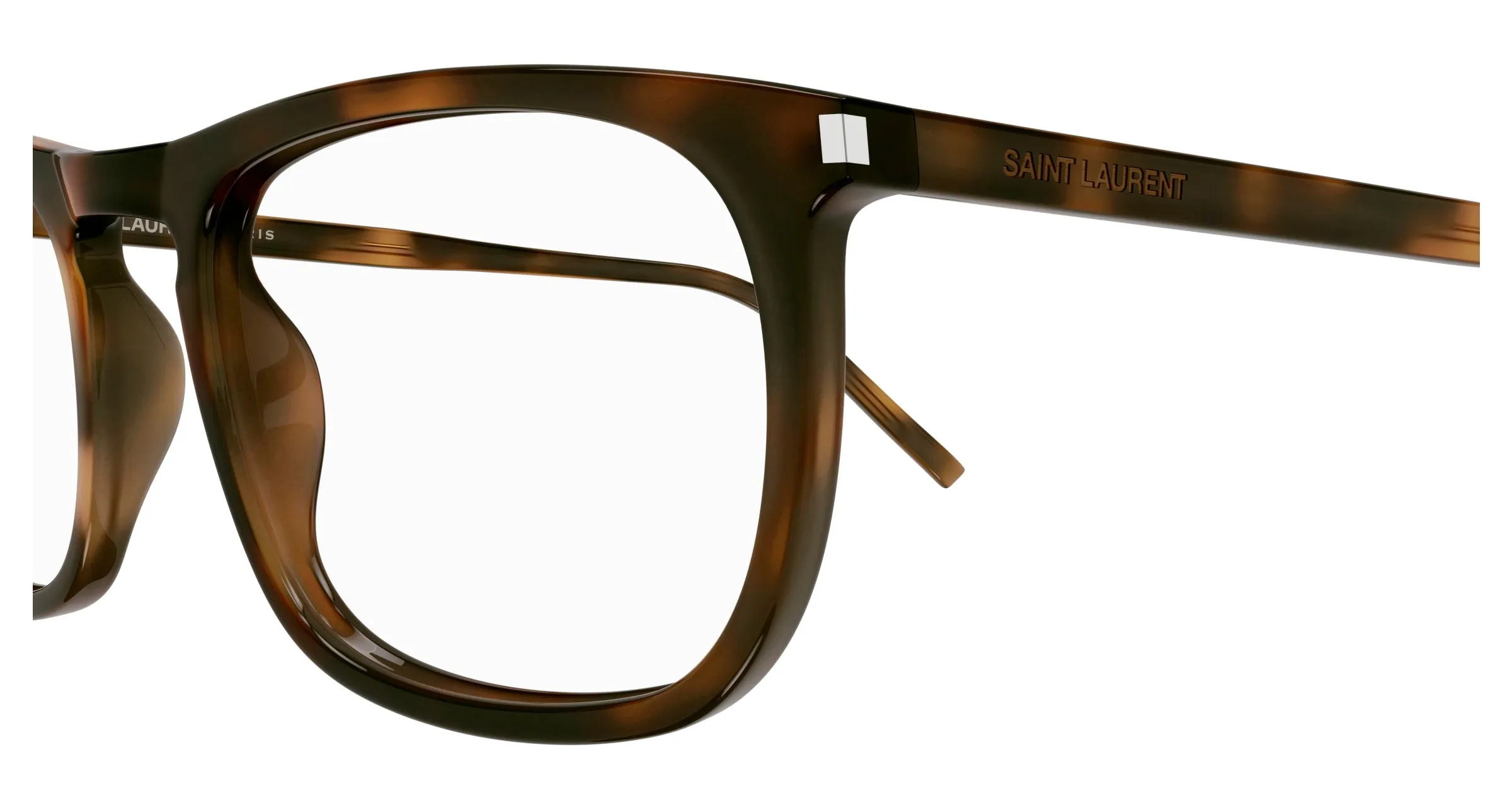 SAINT LAURENT Unisex SL 670 002 Montature da vista Acetato Havana Trasparente Rotonda - immagine 3