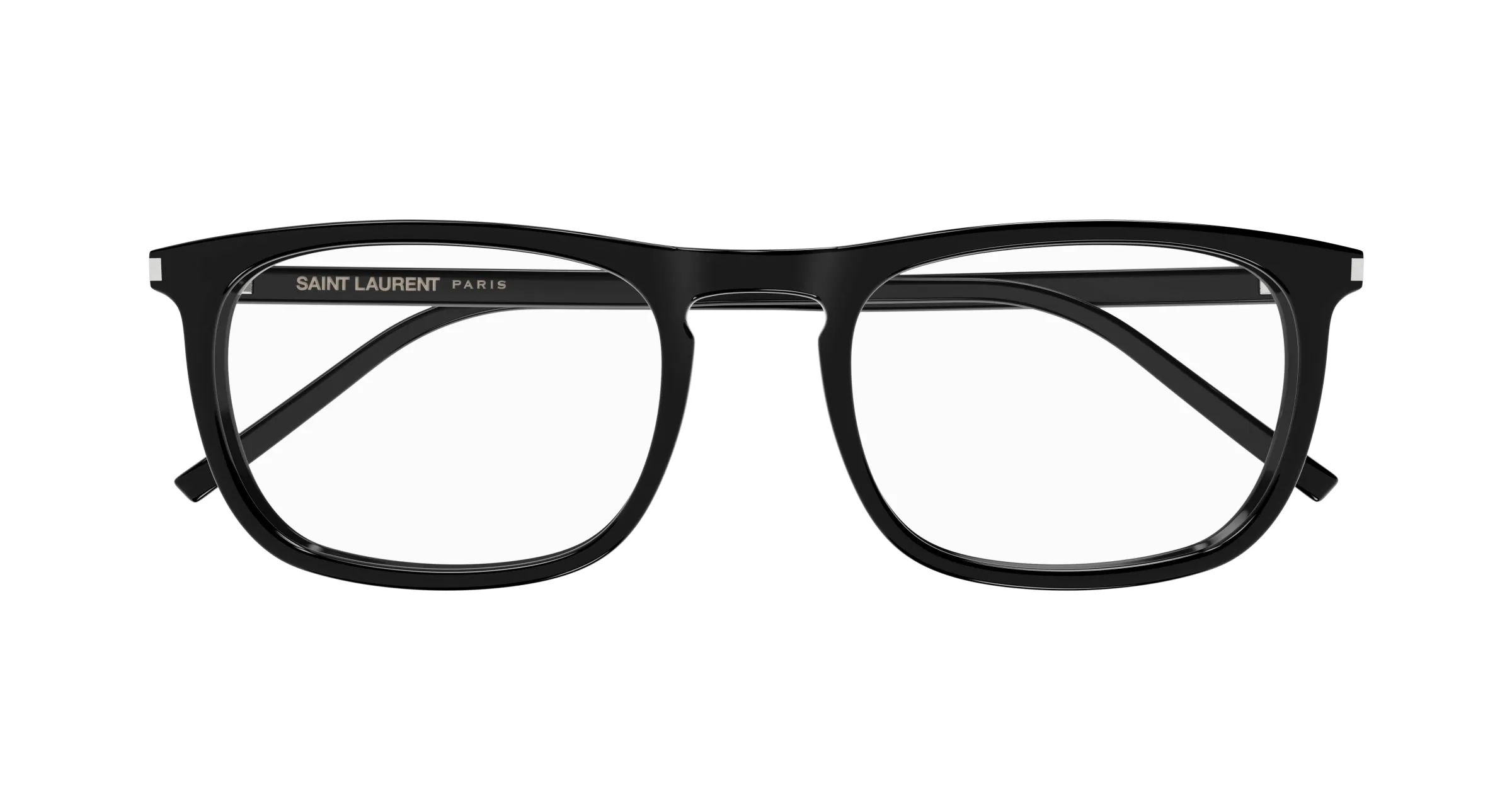 SAINT LAURENT Unisex SL 670 001 Montature da vista Acetato Nero Trasparente Rotonda - immagine 2