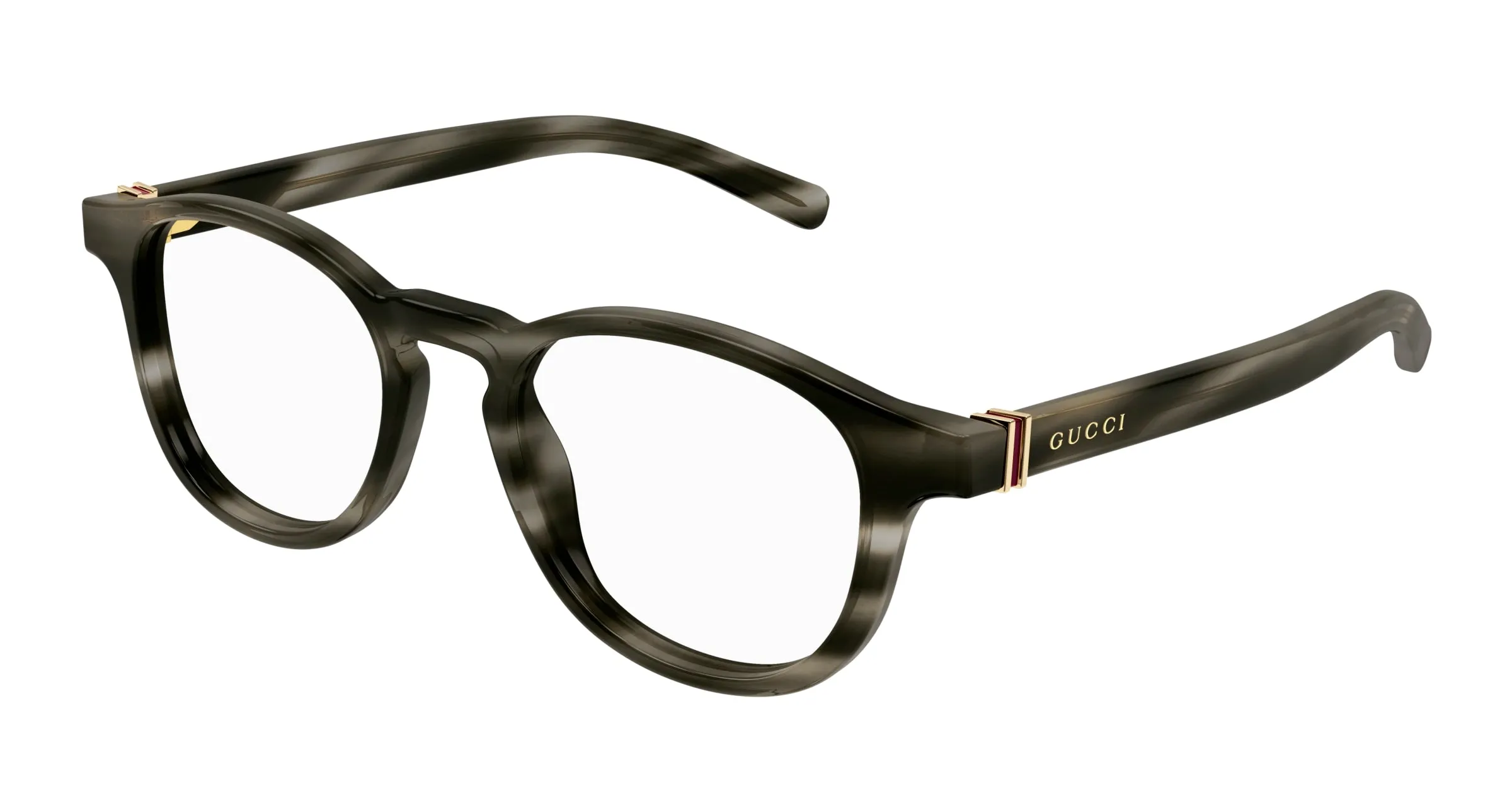 Gucci GG1510O 003 Montature da vista Acetato Havana Trasparente Rotonda - immagine 1