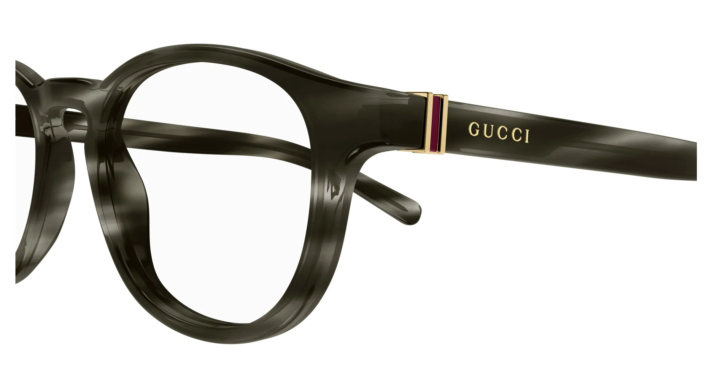 Gucci GG1510O 003 Montature da vista Acetato Havana Trasparente Rotonda - immagine 3