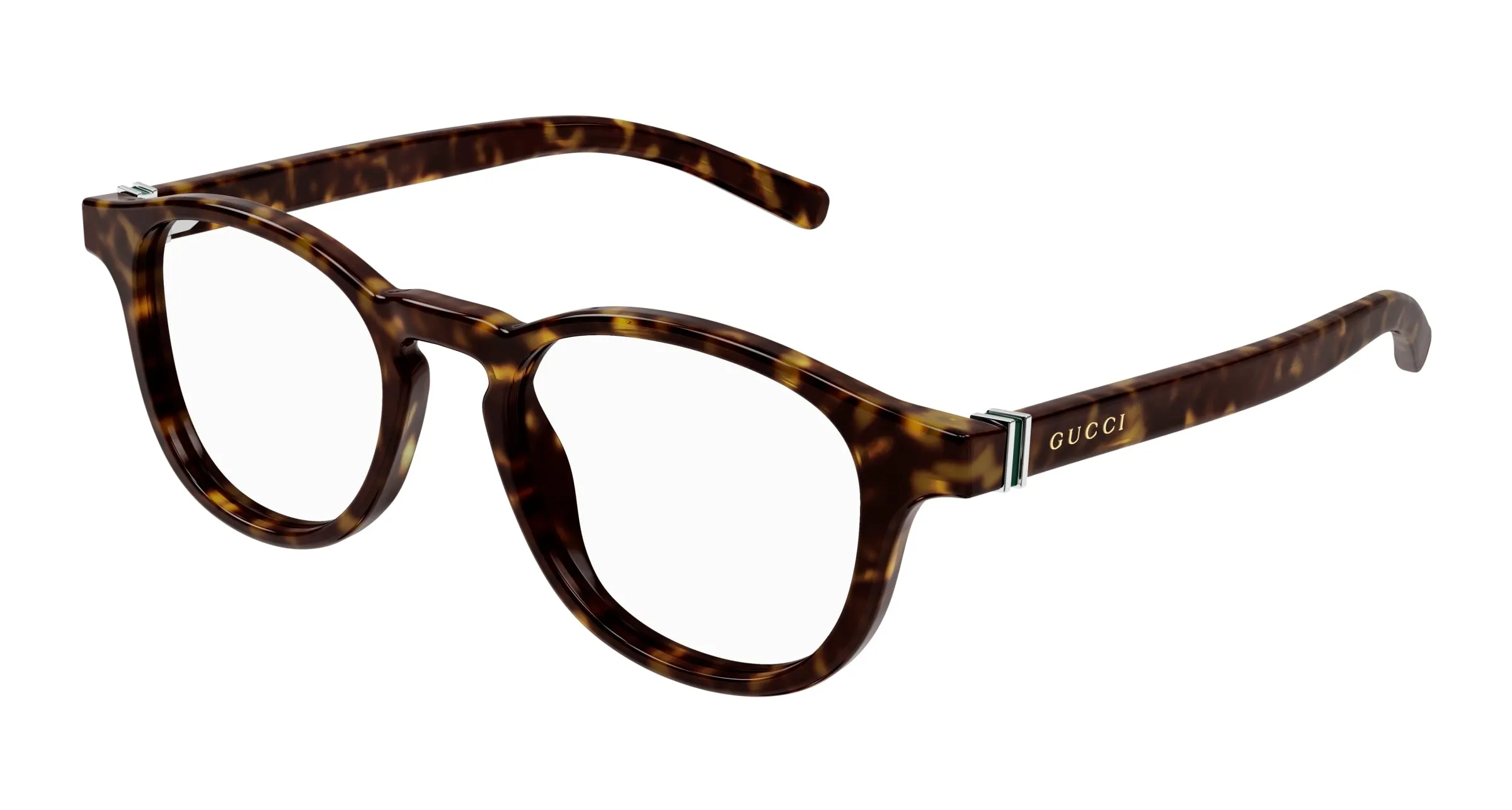 Gucci GG1510O 002 Montature da vista Acetato Havana Trasparente Rotonda - immagine 1