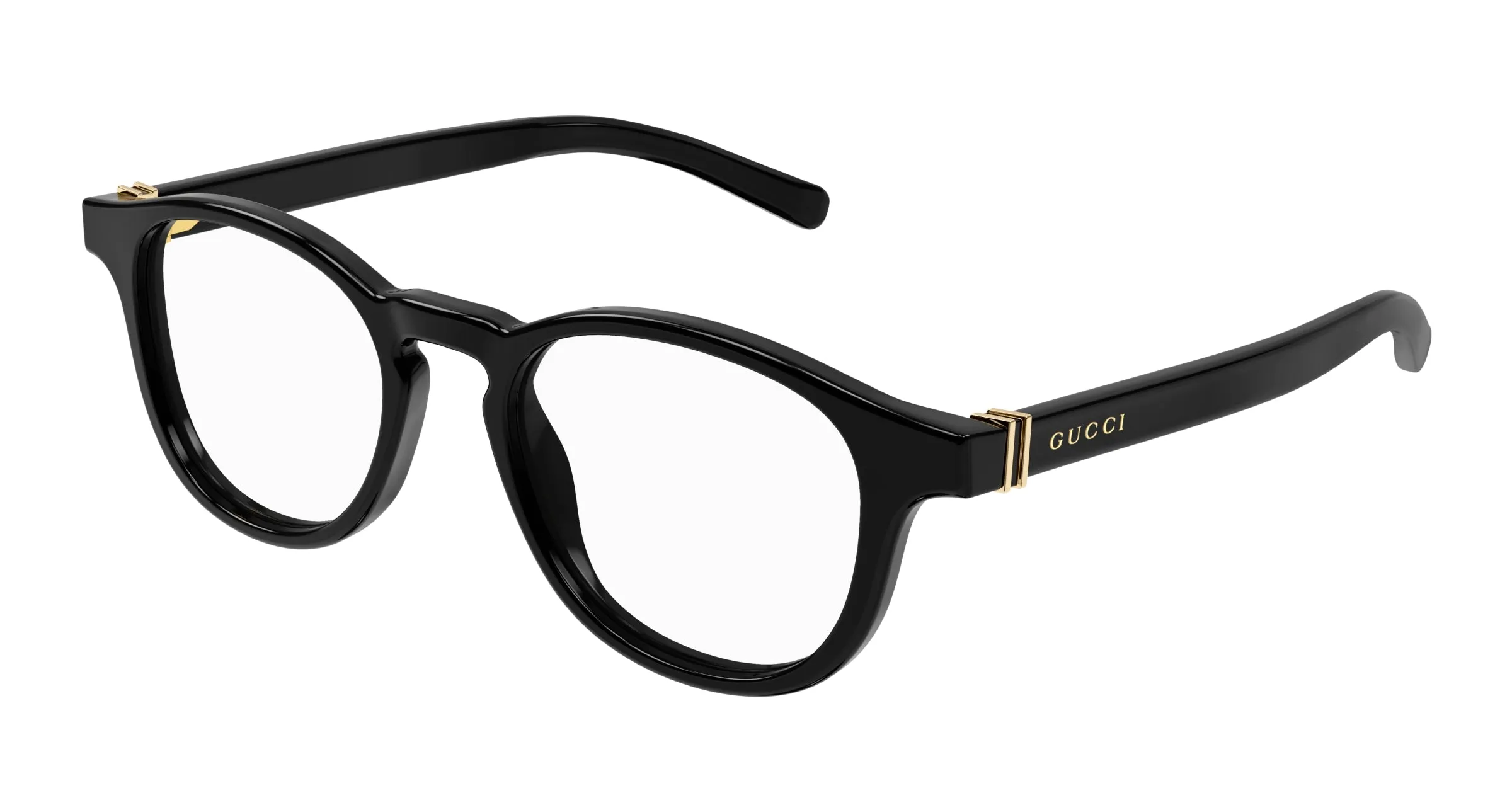 Gucci GG1510O 001 Montature da vista Acetato Nero Trasparente Rotonda - immagine 1