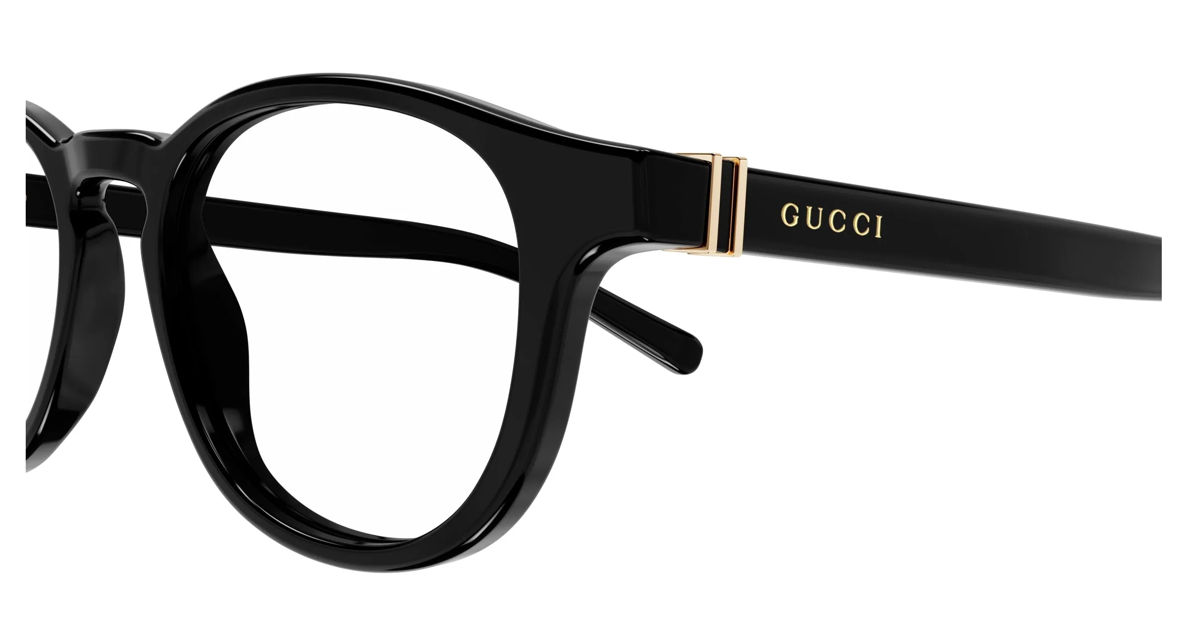 Gucci GG1510O 001 Montature da vista Acetato Nero Trasparente Rotonda - immagine 3