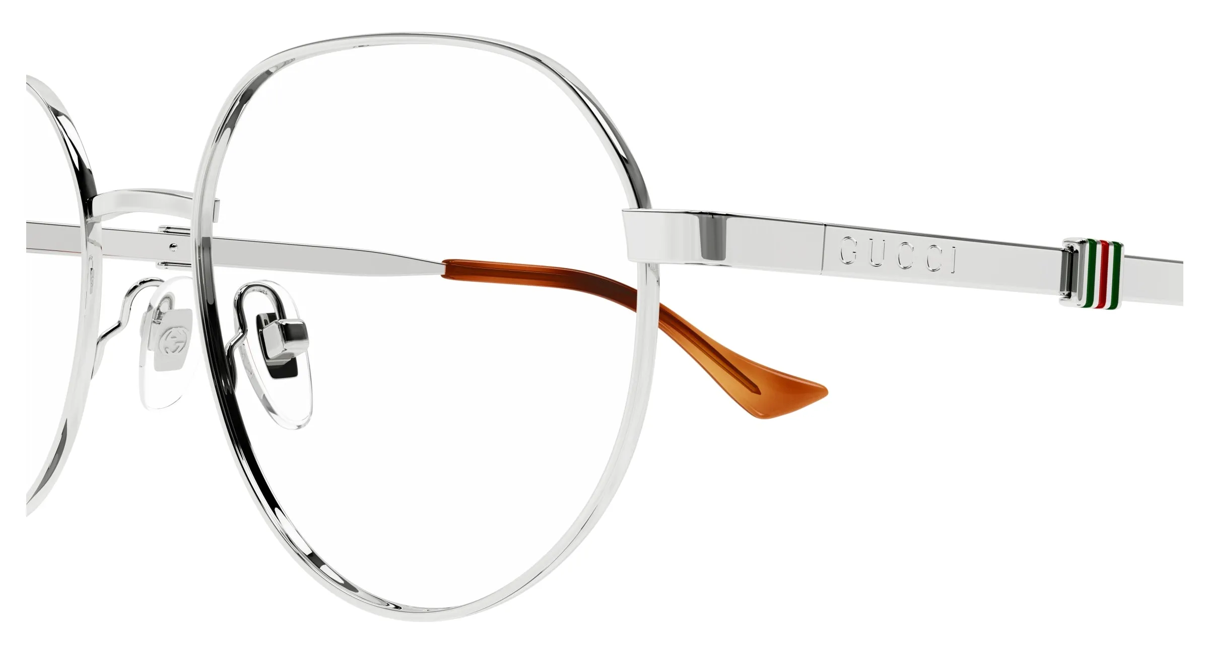 Gucci GG1496O 003 Montature da vista Metallo Argento Trasparente Rotonda - immagine 3
