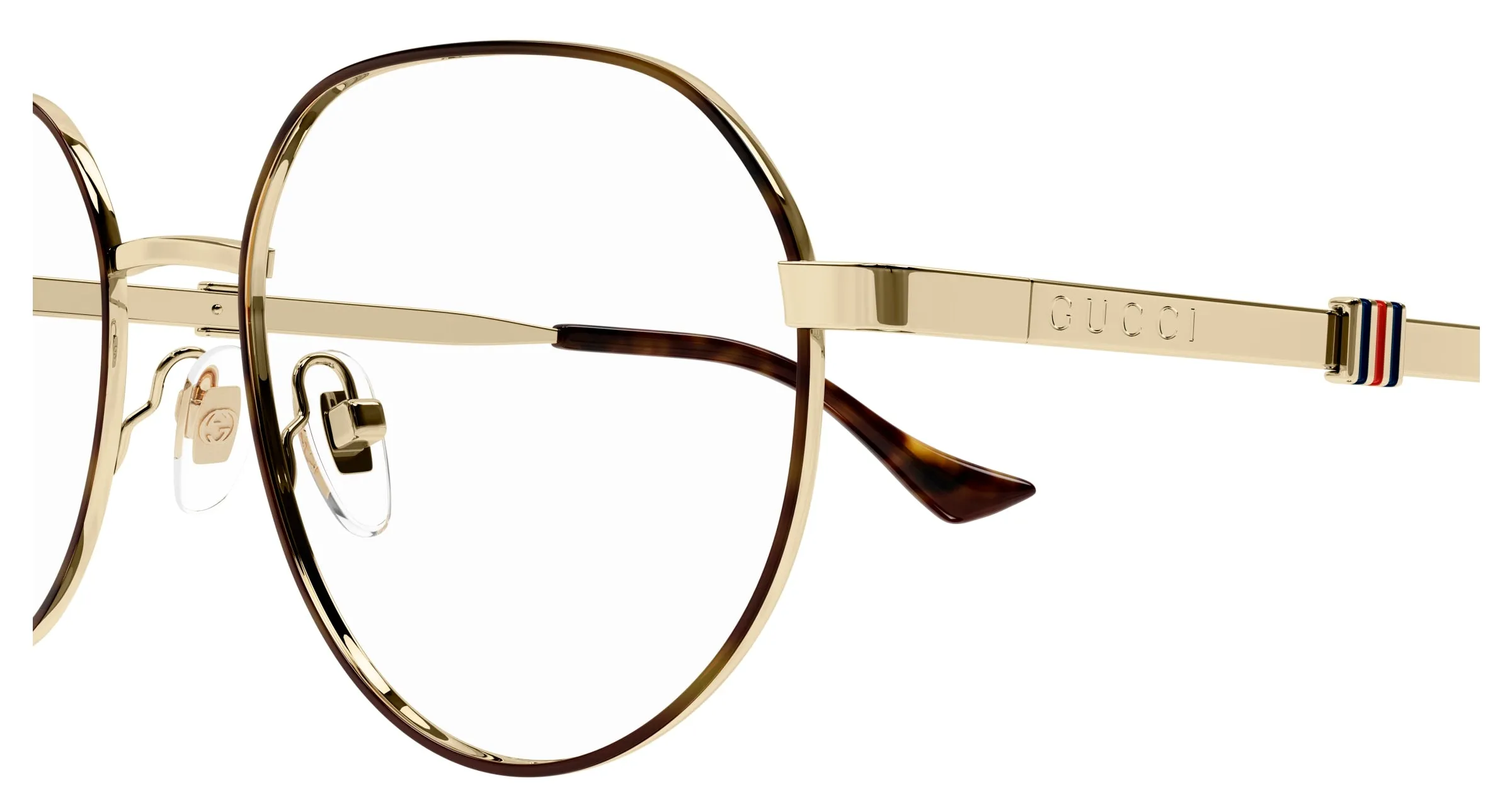Gucci GG1496O 002 Montature da vista Metallo Oro Trasparente Rotonda - immagine 3