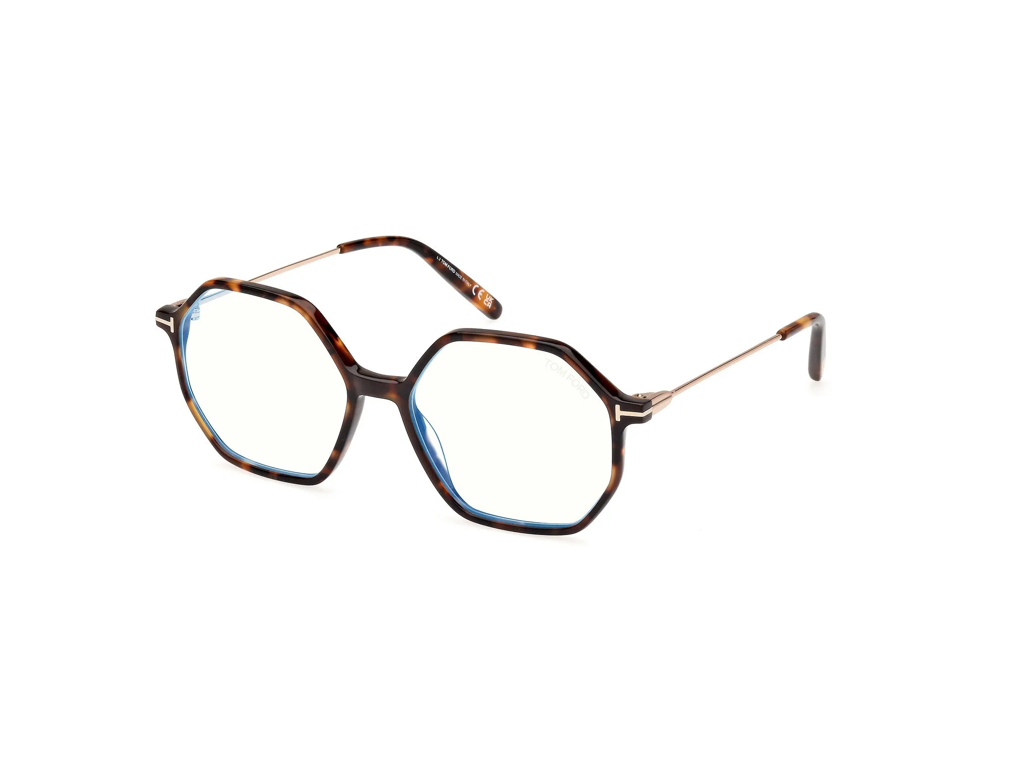 TOM FORD FT5952-B 52 Montature da vista Acetato Havana Geometrica Normale - immagine 1