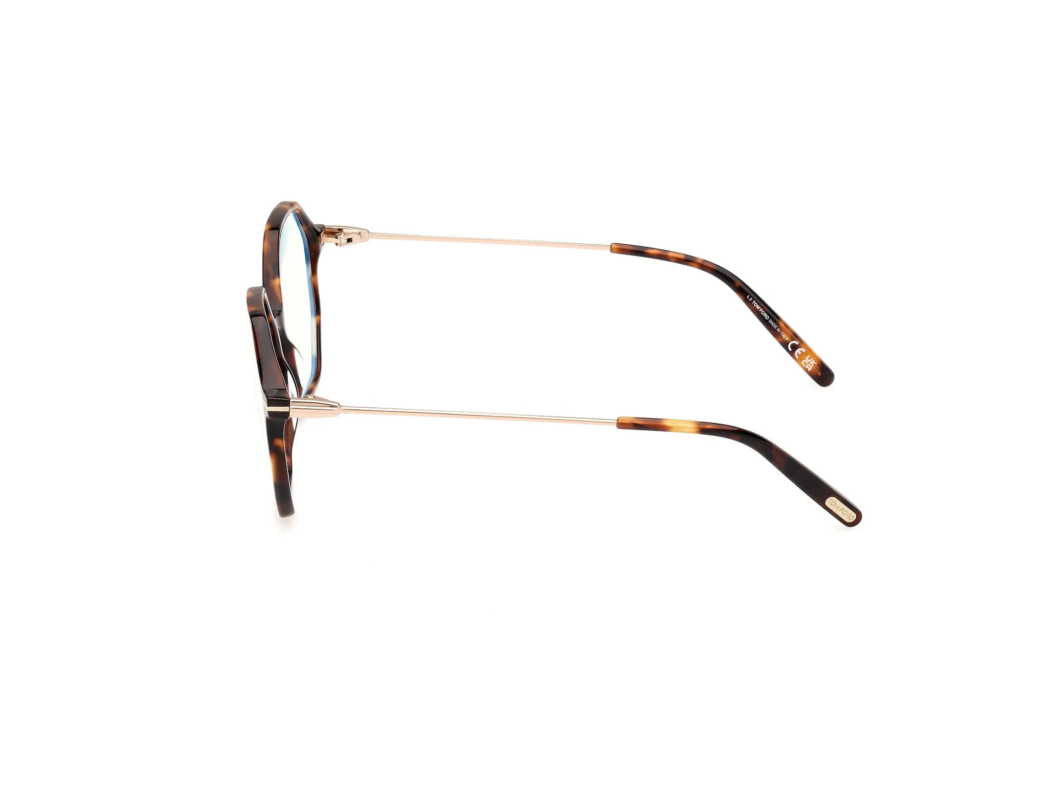 TOM FORD FT5952-B 52 Montature da vista Acetato Havana Geometrica Normale - immagine 3