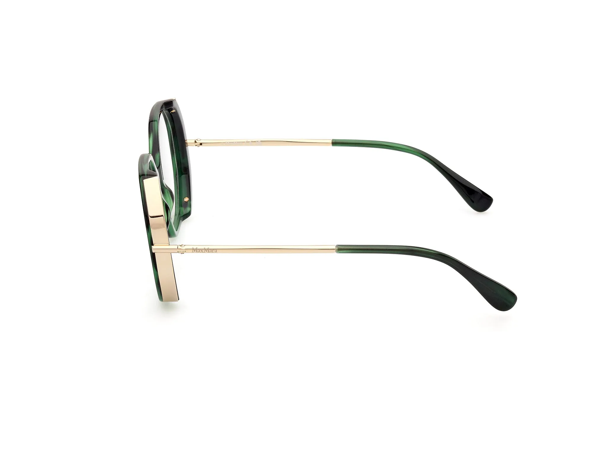 Max Mara MM5138 098 Montature da vista Acetato Verde Rotonda Normale - immagine 3
