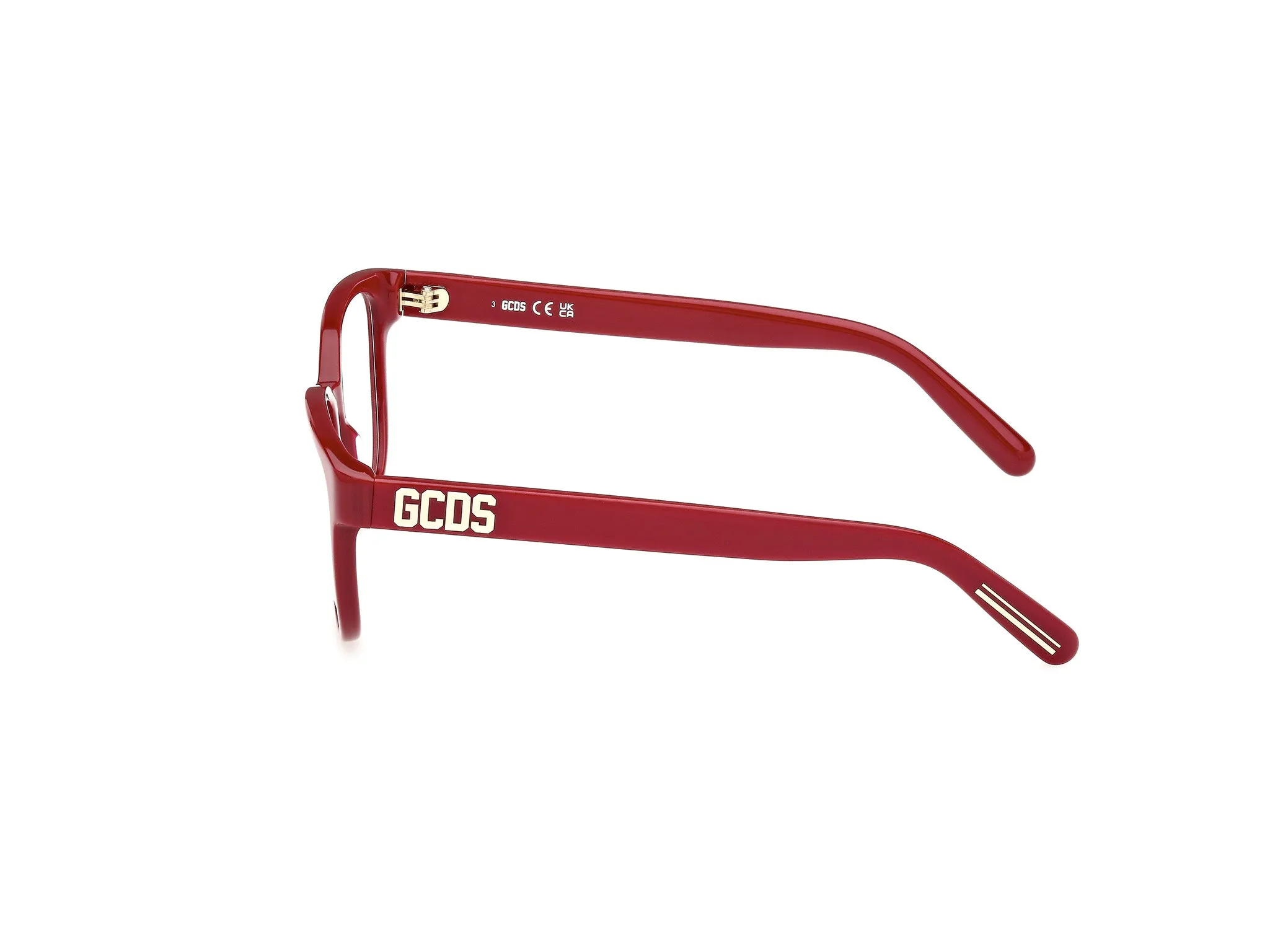 GCDS GD5034 066 Montature da vista Acetato Rosso Rotonda Normale - immagine 3