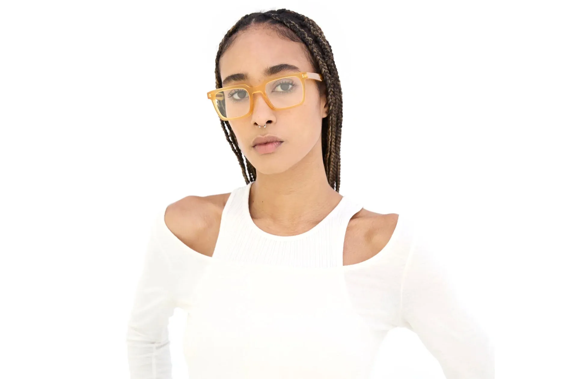 Retrosuperfuture SIX SECOLO OPTICAL SERENO Montature da vista Acetato Giallo Squadrata - immagine 4