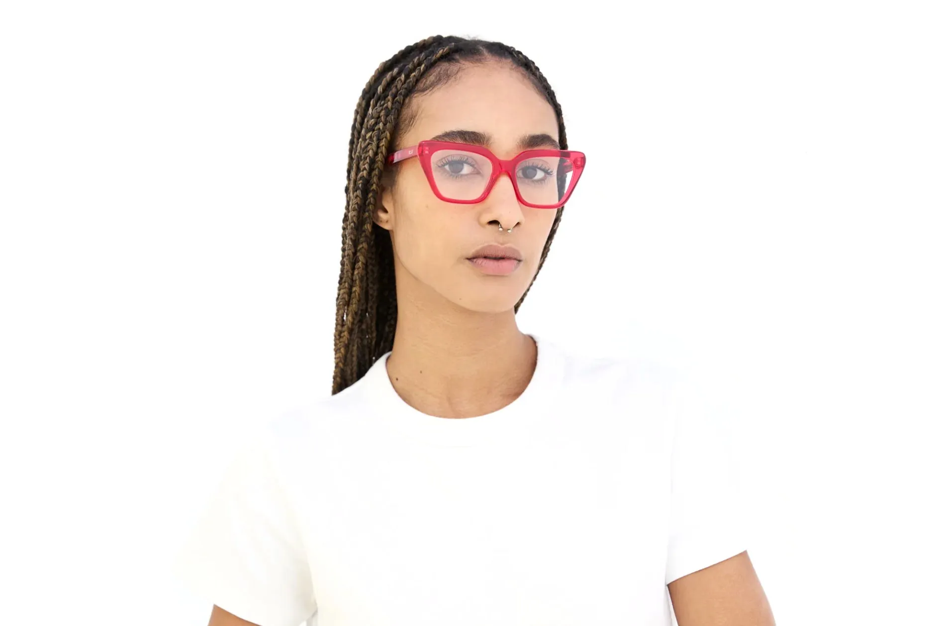 Retrosuperfuture JCX NUMERO 122 RED Montature da vista Acetato Rosso Cat Eye - immagine 3