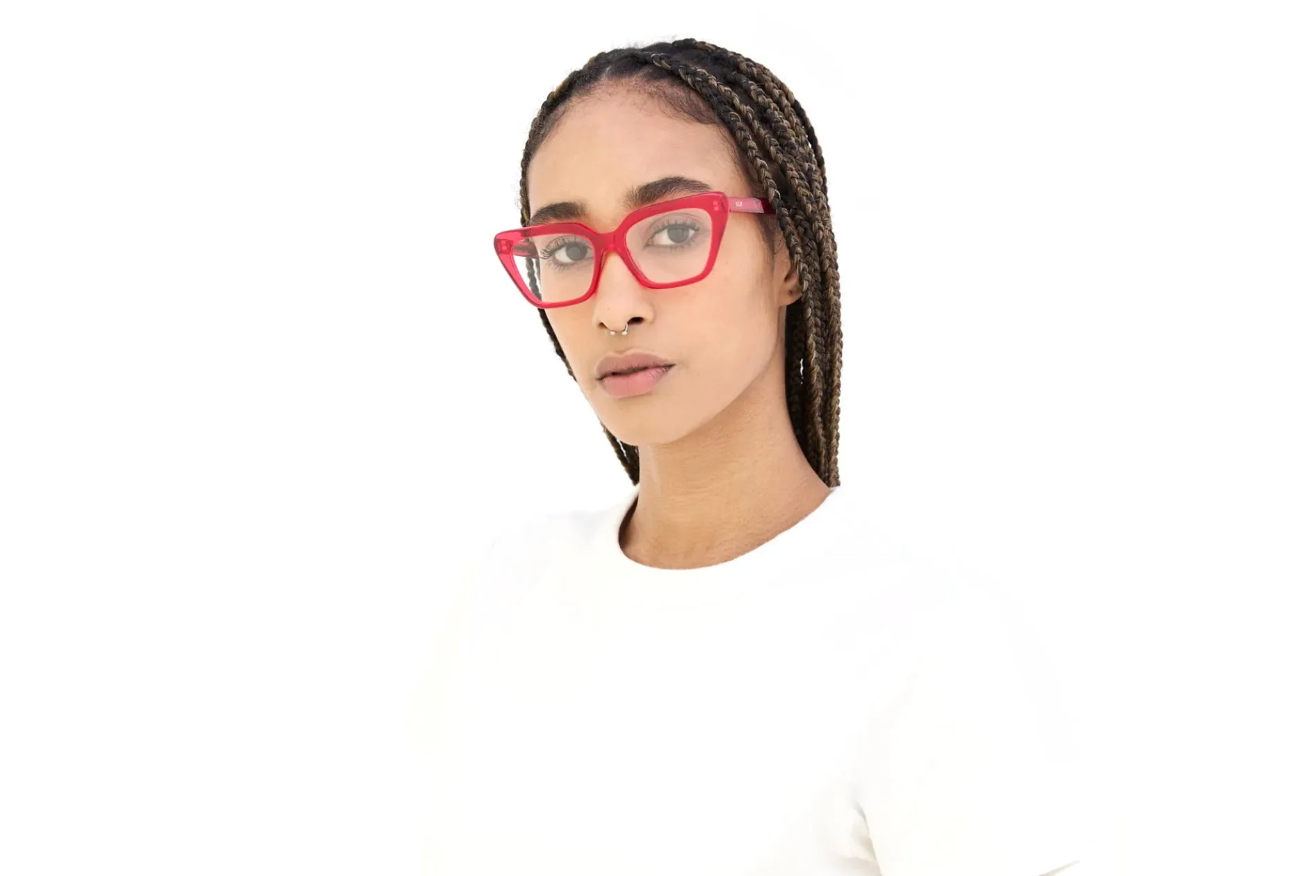 Retrosuperfuture JCX NUMERO 122 RED Montature da vista Acetato Rosso Cat Eye - immagine 4