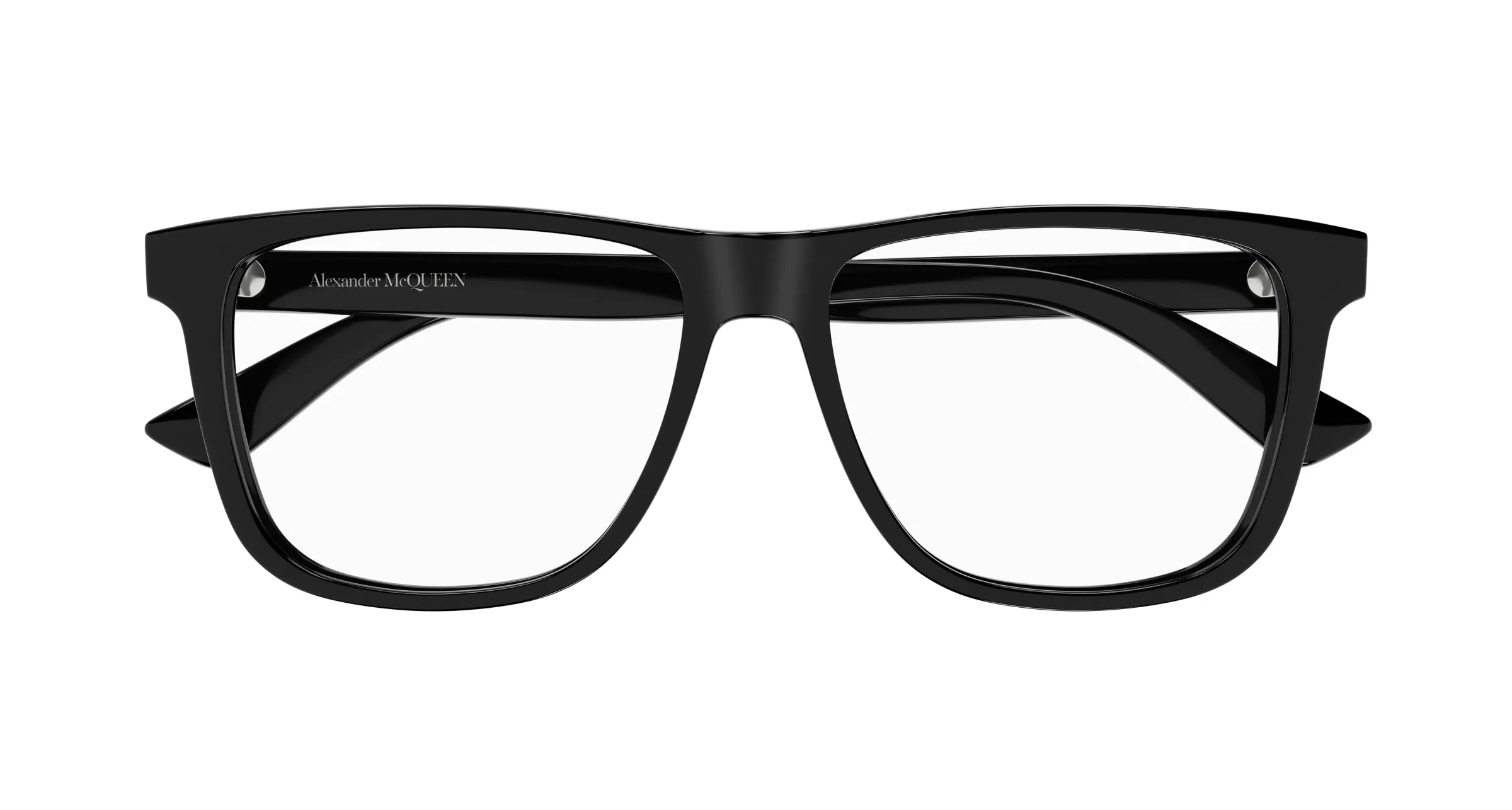 Alexander McQueen AM0463O 001 Montature da vista Acetato Nero Trasparente Pilot - immagine 2