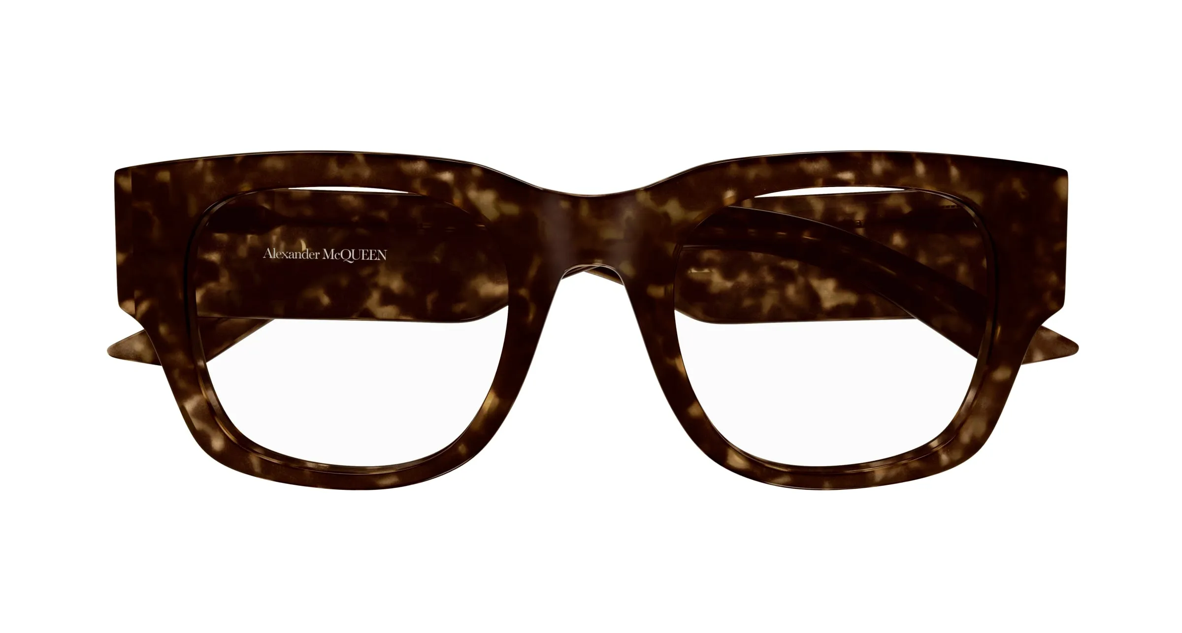 Alexander McQueen Donna AM0455O 002 Montature da vista Acetato Havana Trasparente Squadrata - immagine 2