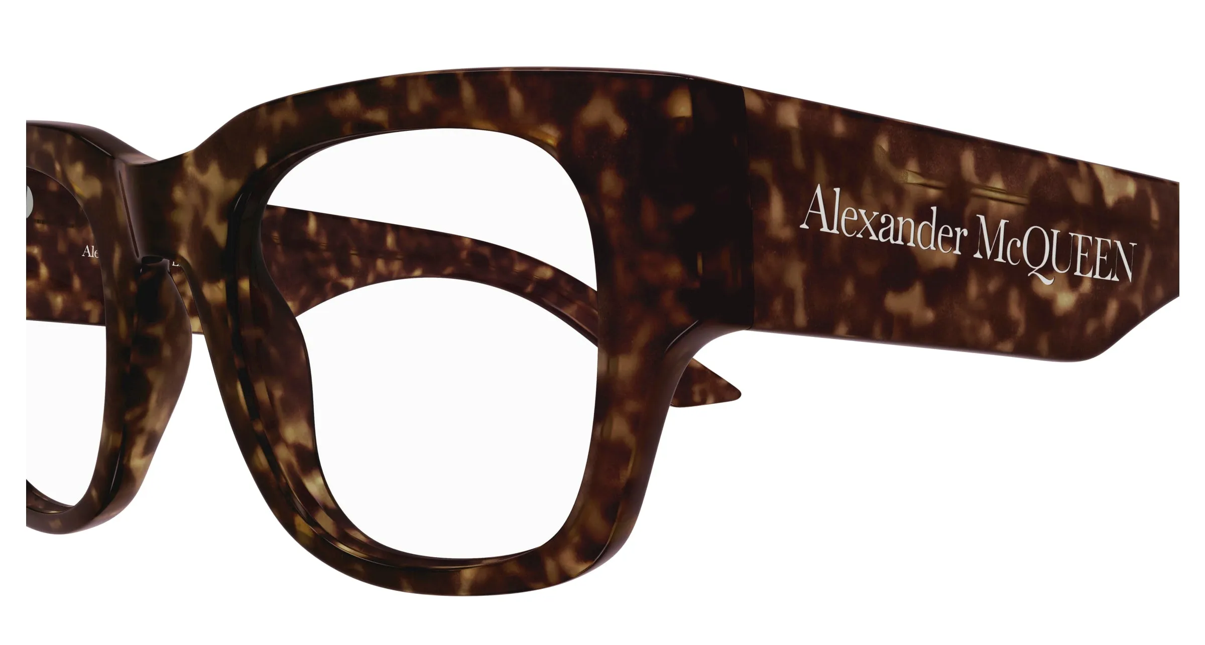 Alexander McQueen Donna AM0455O 002 Montature da vista Acetato Havana Trasparente Squadrata - immagine 3