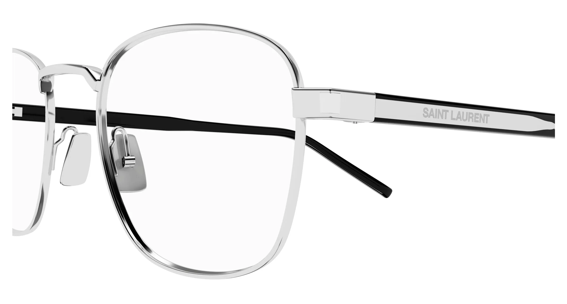 SAINT LAURENT Unisex SL 699 002 Montature da vista Metallo Argento Trasparente Rotonda - immagine 3