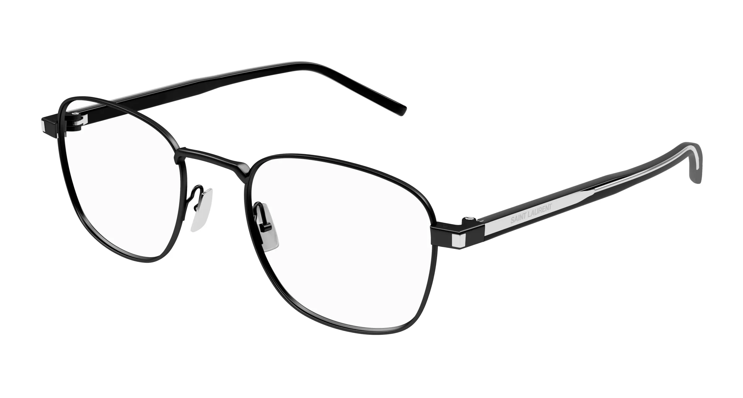 SAINT LAURENT SL 699 001 Montature da vista Metallo Nero Trasparente Rotonda - immagine 1