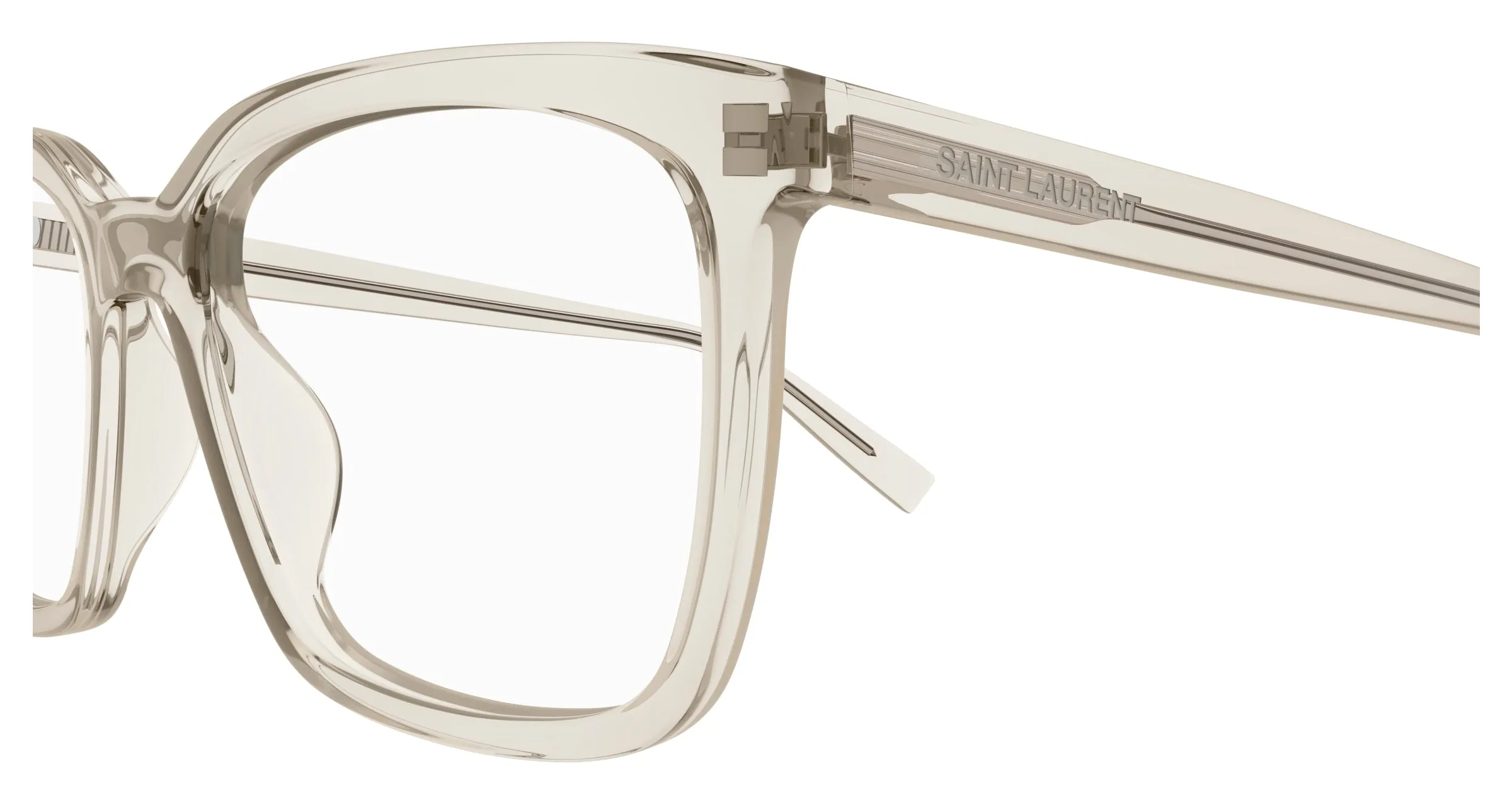 SAINT LAURENT SL 672 004 Montature da vista Acetato Beige Trasparente Squadrata - immagine 3