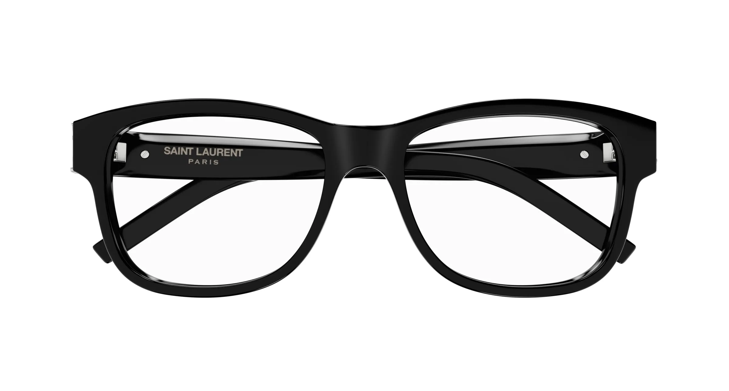 SAINT LAURENT Donna SL M132 001 Montature da vista Acetato Nero Trasparente Rotonda - immagine 2