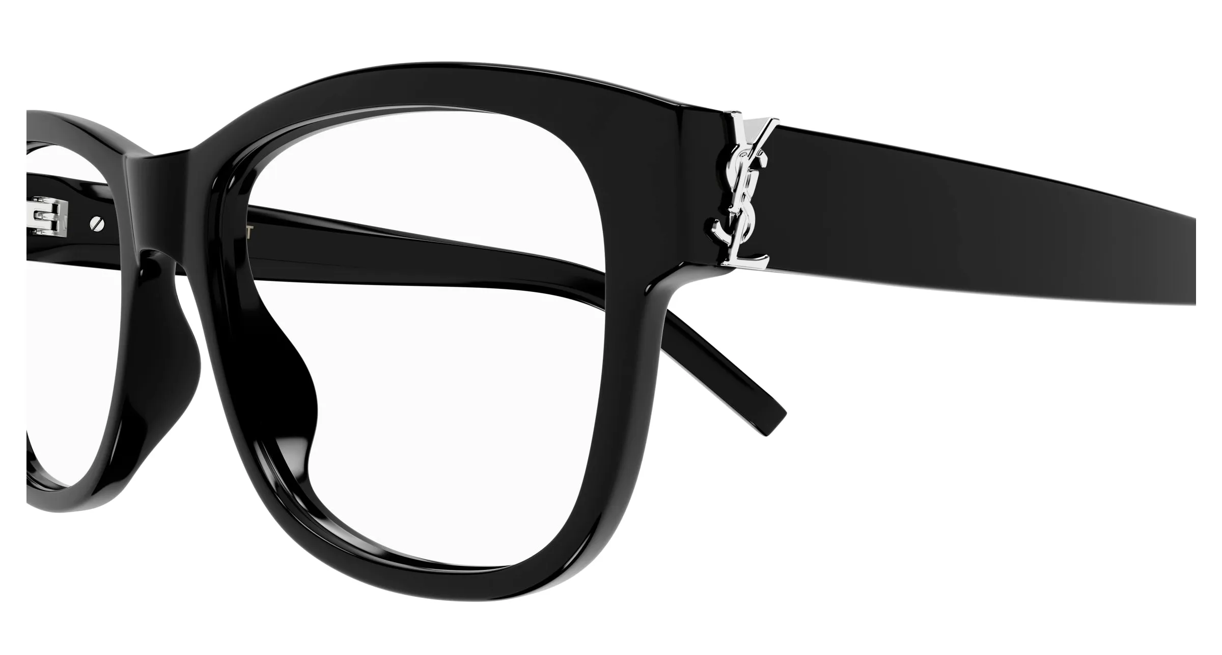 SAINT LAURENT Donna SL M132 001 Montature da vista Acetato Nero Trasparente Rotonda - immagine 3