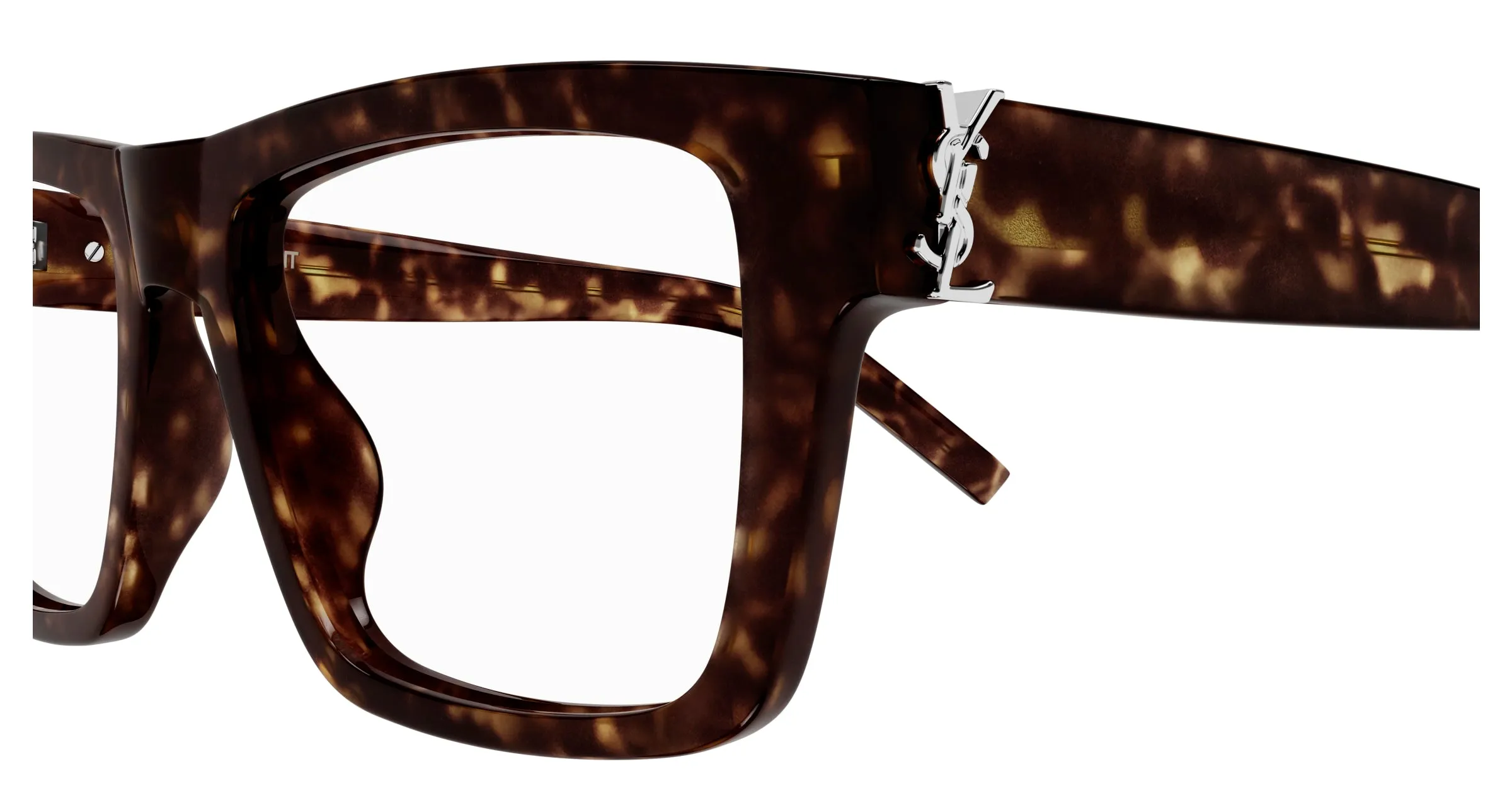 SAINT LAURENT Uomo SL M10_B 002 Montature da vista Acetato Havana Trasparente Squadrata - immagine 3
