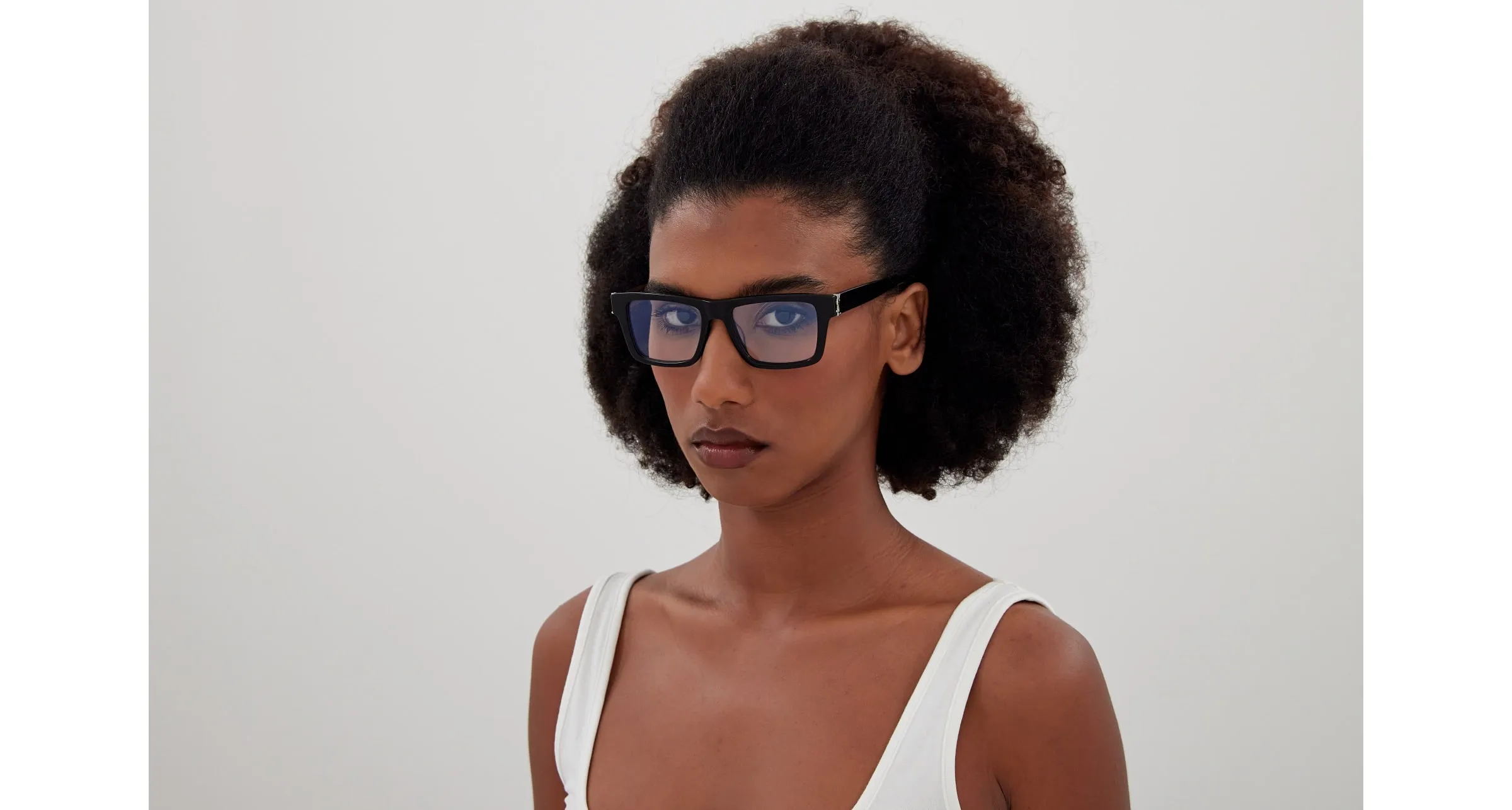 SAINT LAURENT SL M10_B 001 Montature da vista Acetato Nero Trasparente Squadrata ["Antiriflesso"] - immagine 4